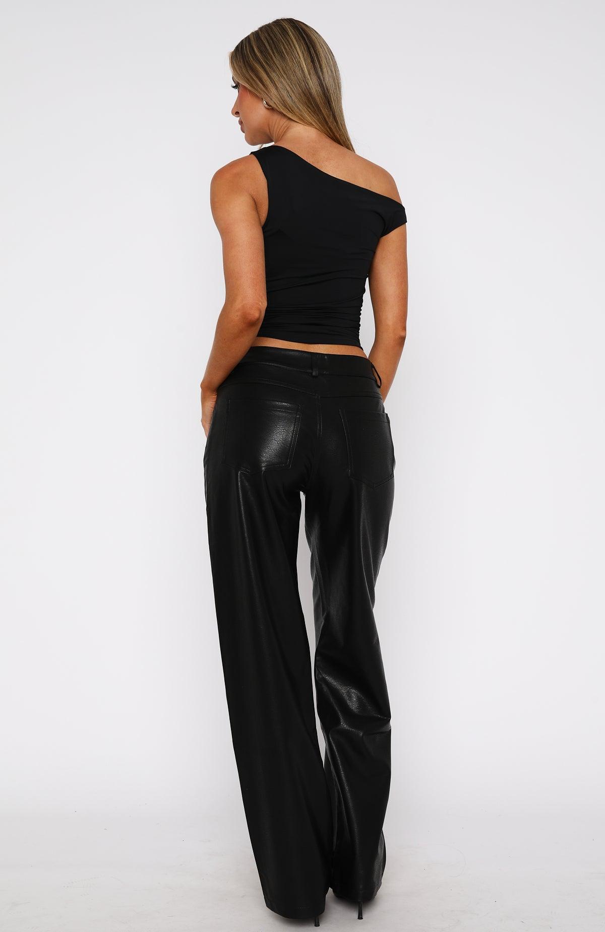 Bring The Style PU Pants Black Product Image