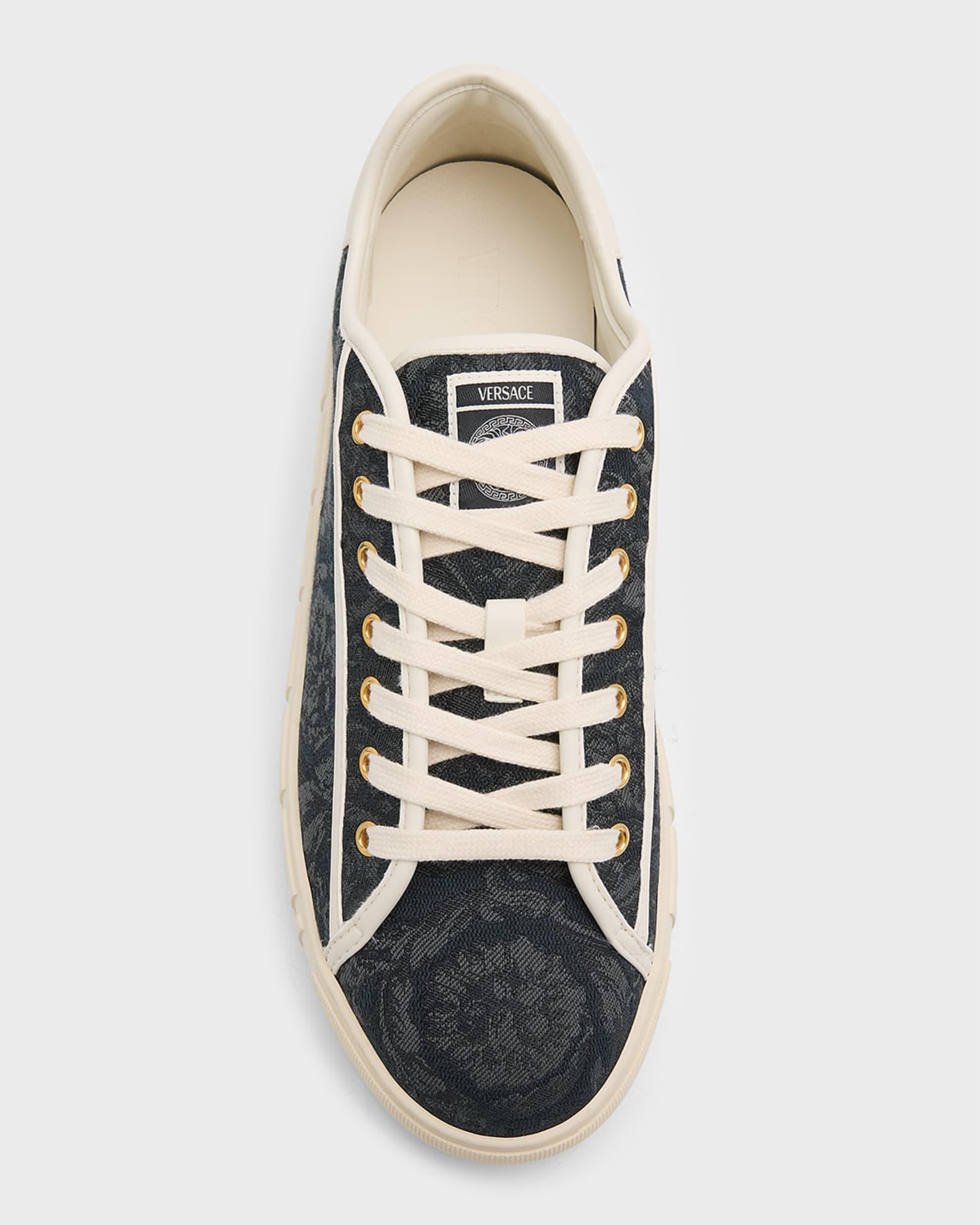 Men's La Greca Baroque Canvas Low-Top Sneakers Product Image