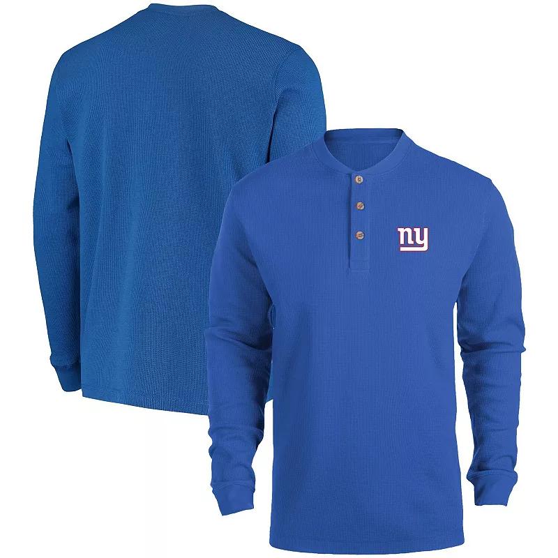 Men's Dunbrooke Royal New York Giants Logo Maverick Thermal Henley Long Sleeve T-Shirt, Size: 3XL, Blue Product Image