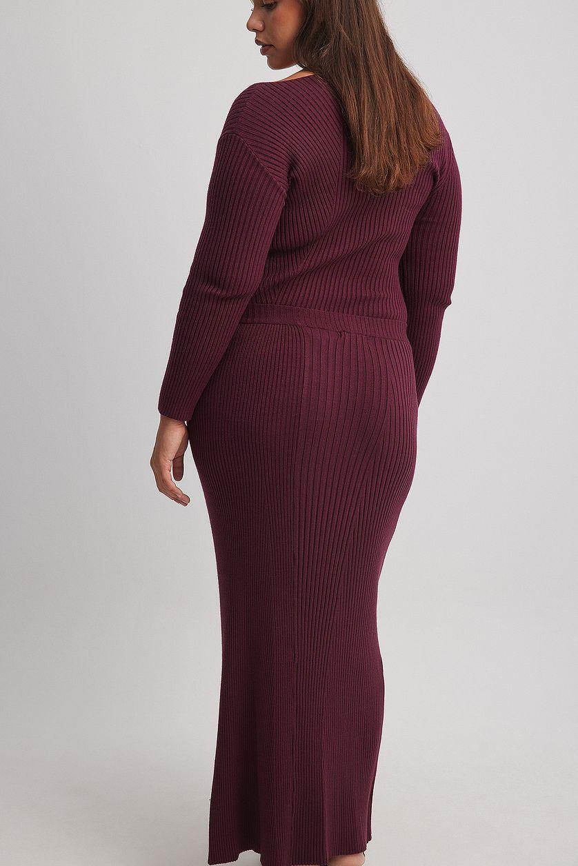 Ribbed Knitted Maxi Skirt Product Image