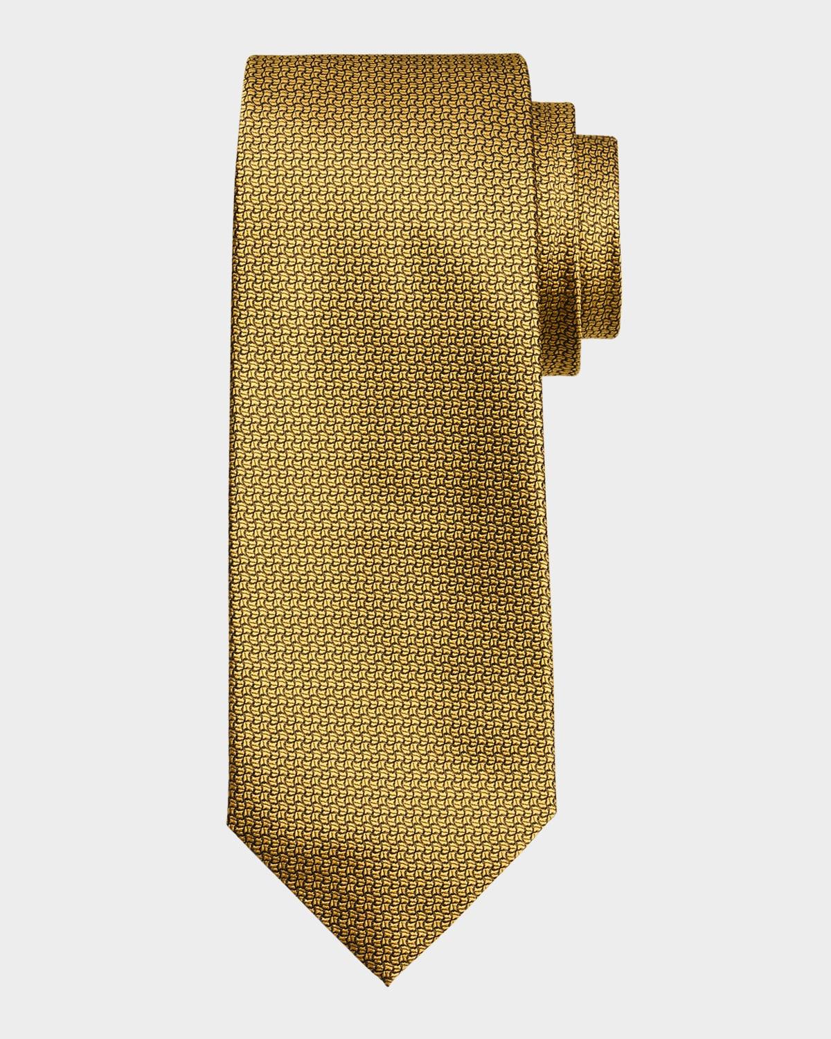 Mens Micro-Geometric Silk Tie Product Image