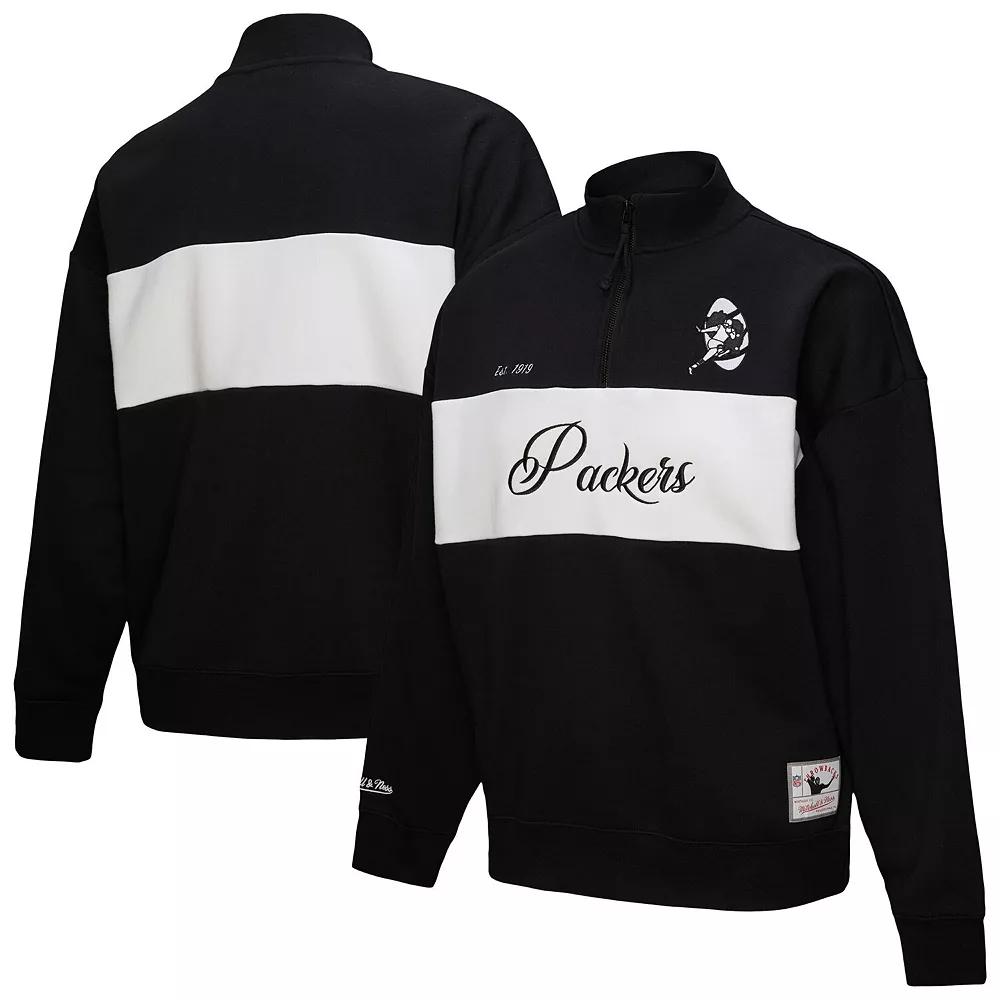 Women's Mitchell & Ness Black Green Bay Packers Quarter-Zip Jacket,  Product Image