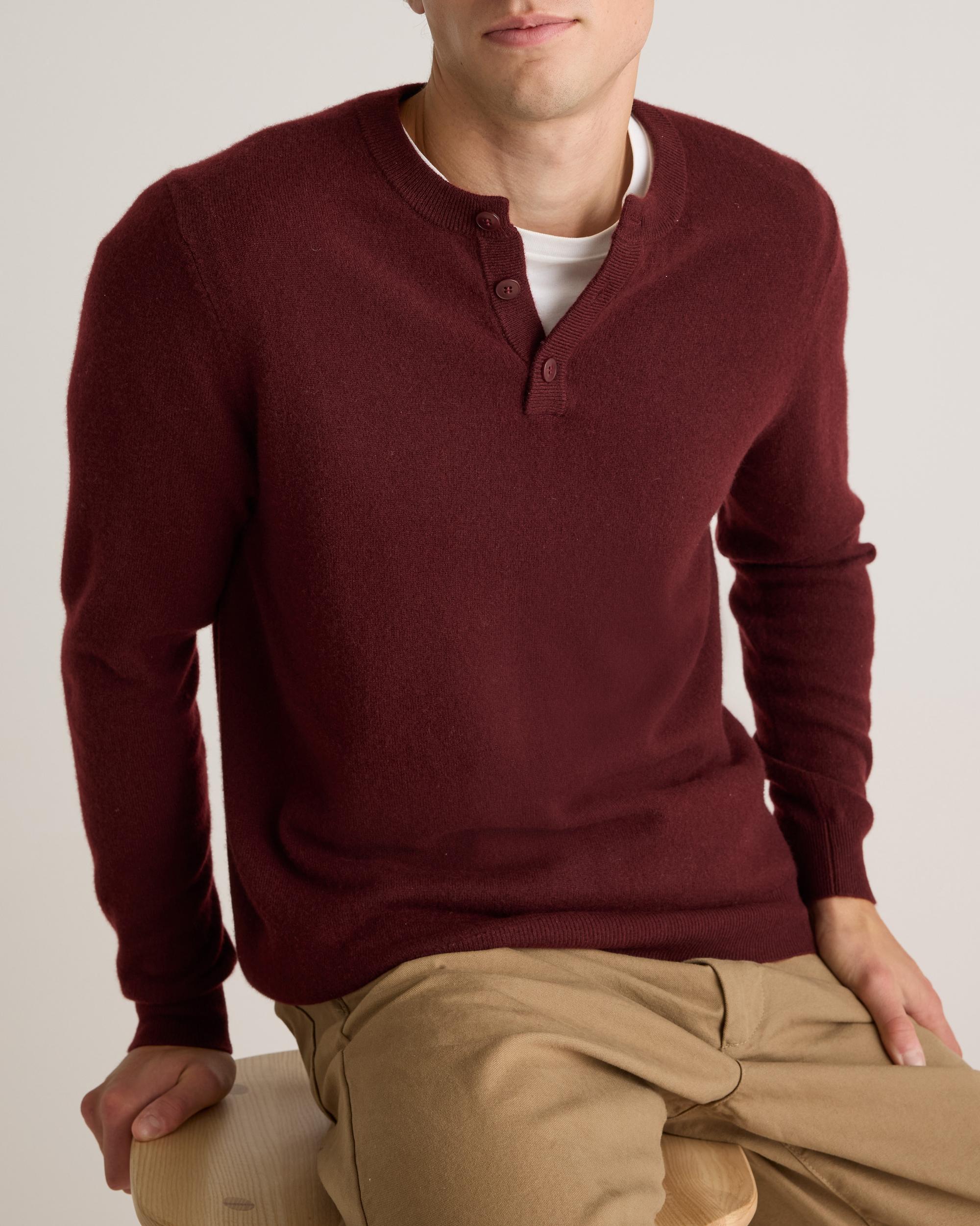 Quince | Men's Mongolian Cashmere Henley Sweater Product Image