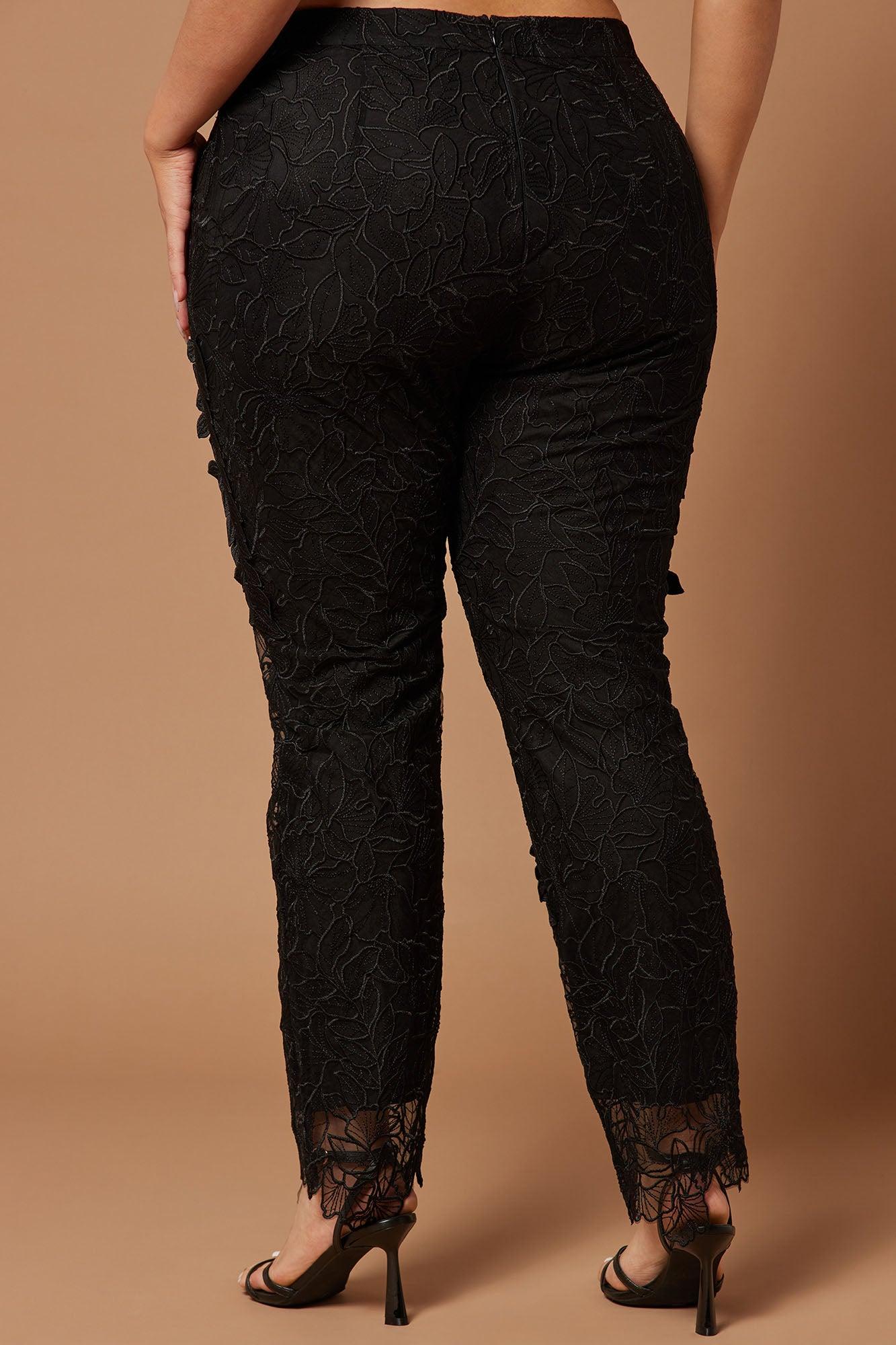 Clarissa Embroidered Pant - Black Product Image