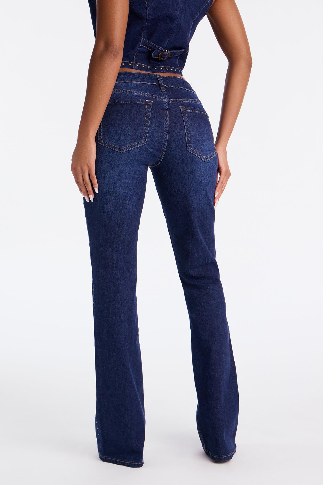 Pierce My Heart Embellished Bootcut Jeans - Dark Wash Female Product Image