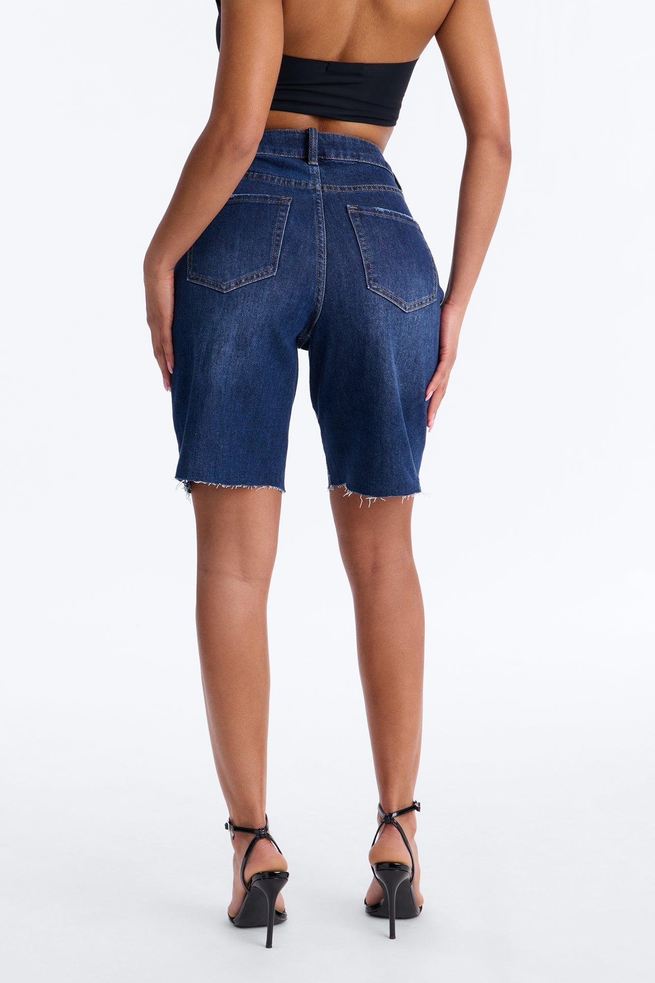 Sundaze Bermuda Denim Shorts - Dark Wash Female Product Image