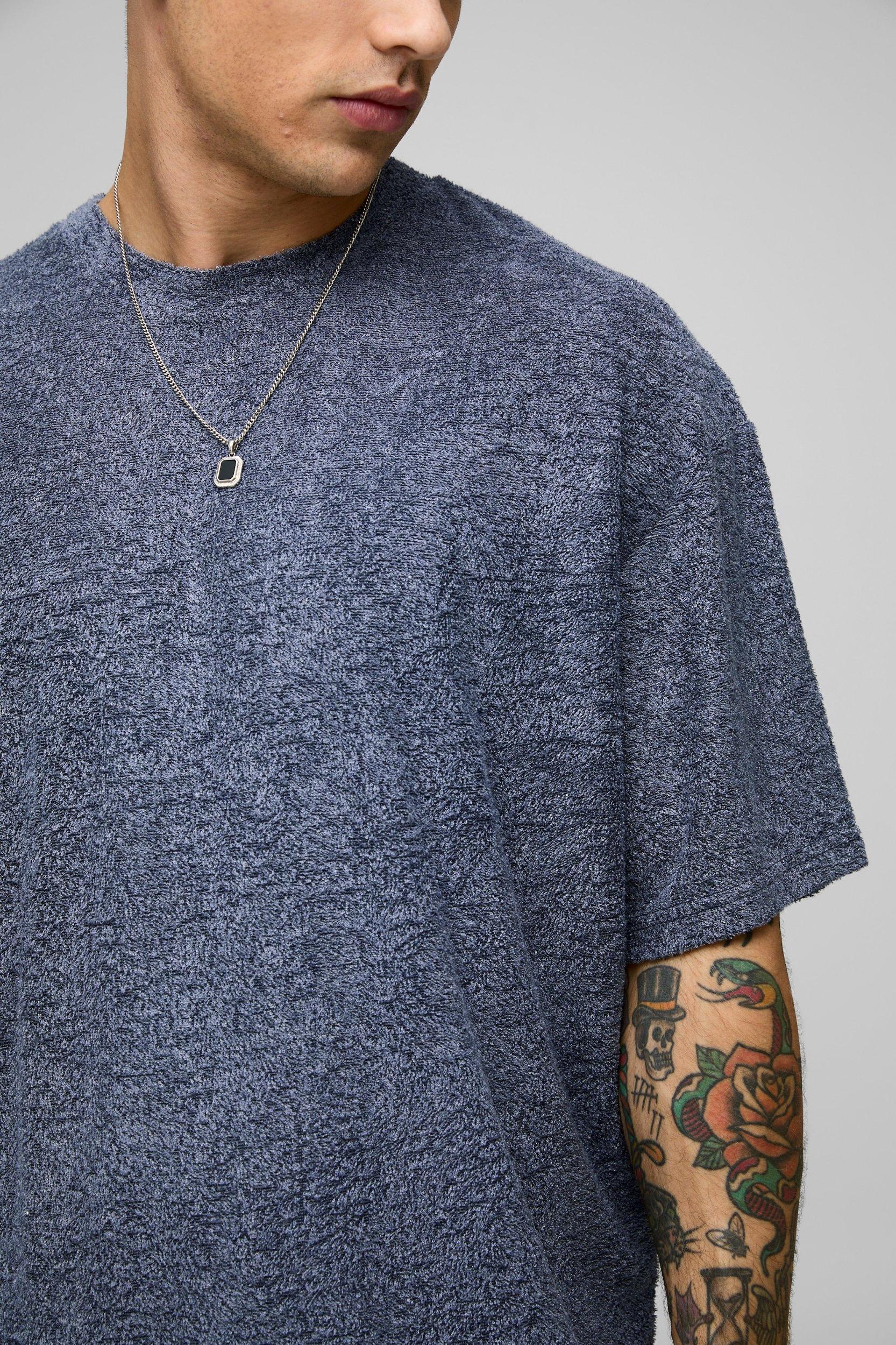 Oversized Textured T-Shirt | boohooMAN USA Product Image