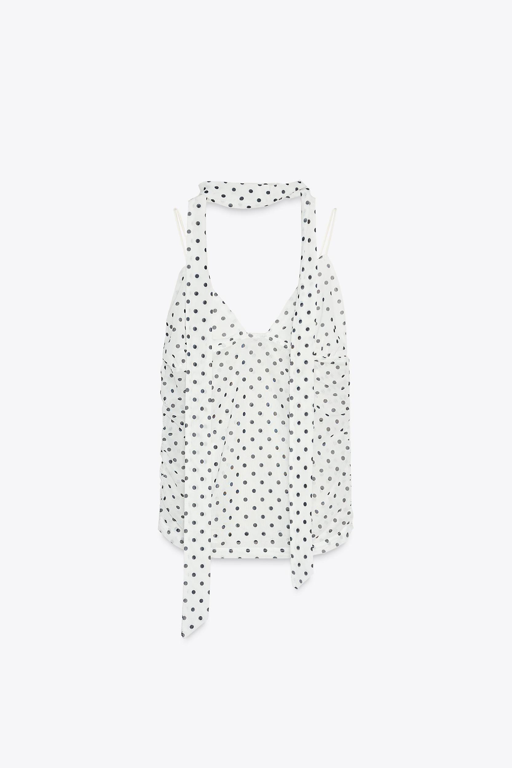 POLKA DOT SCARF TOP Product Image