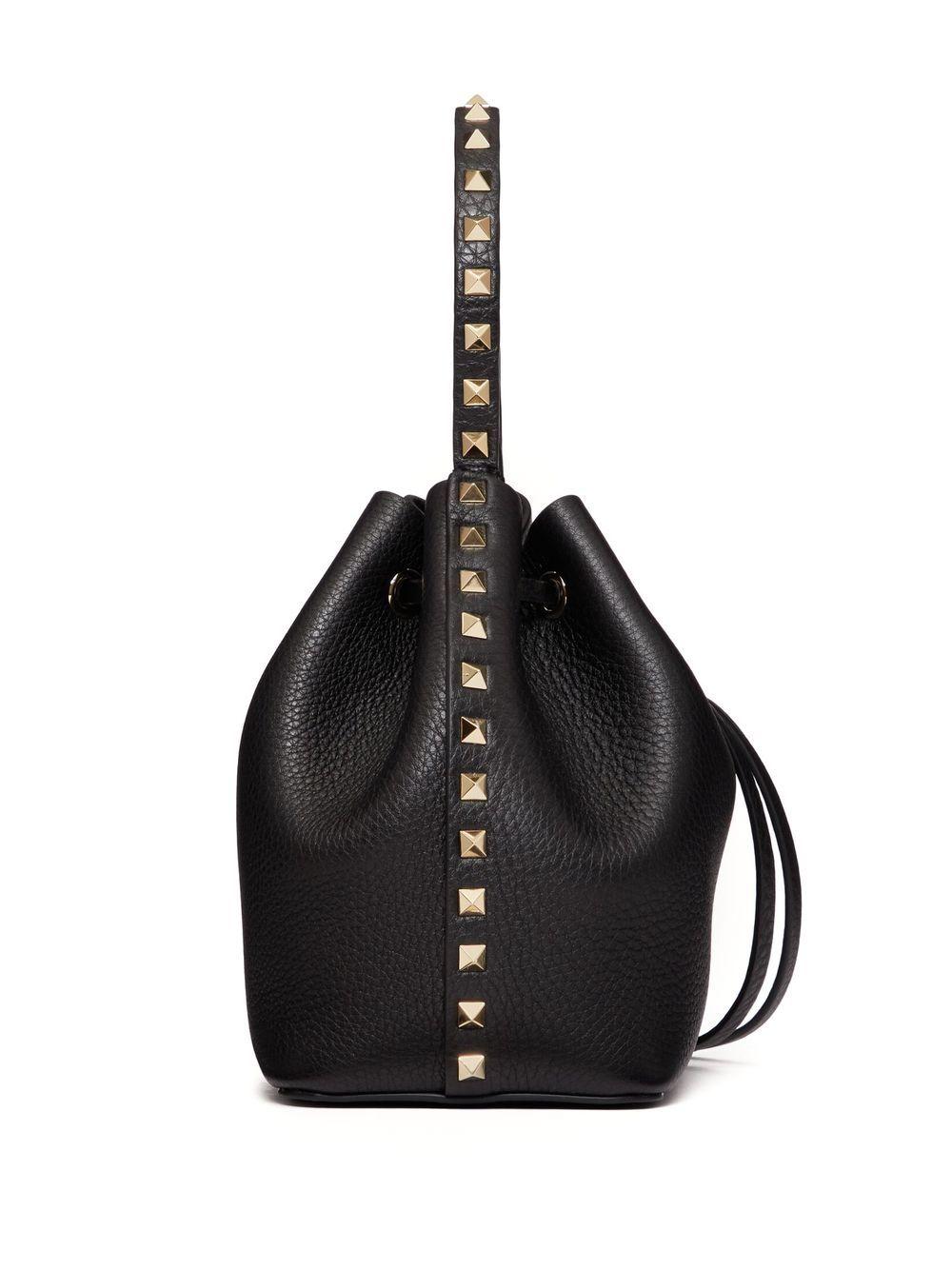 Rockstud leather bucket bag Product Image