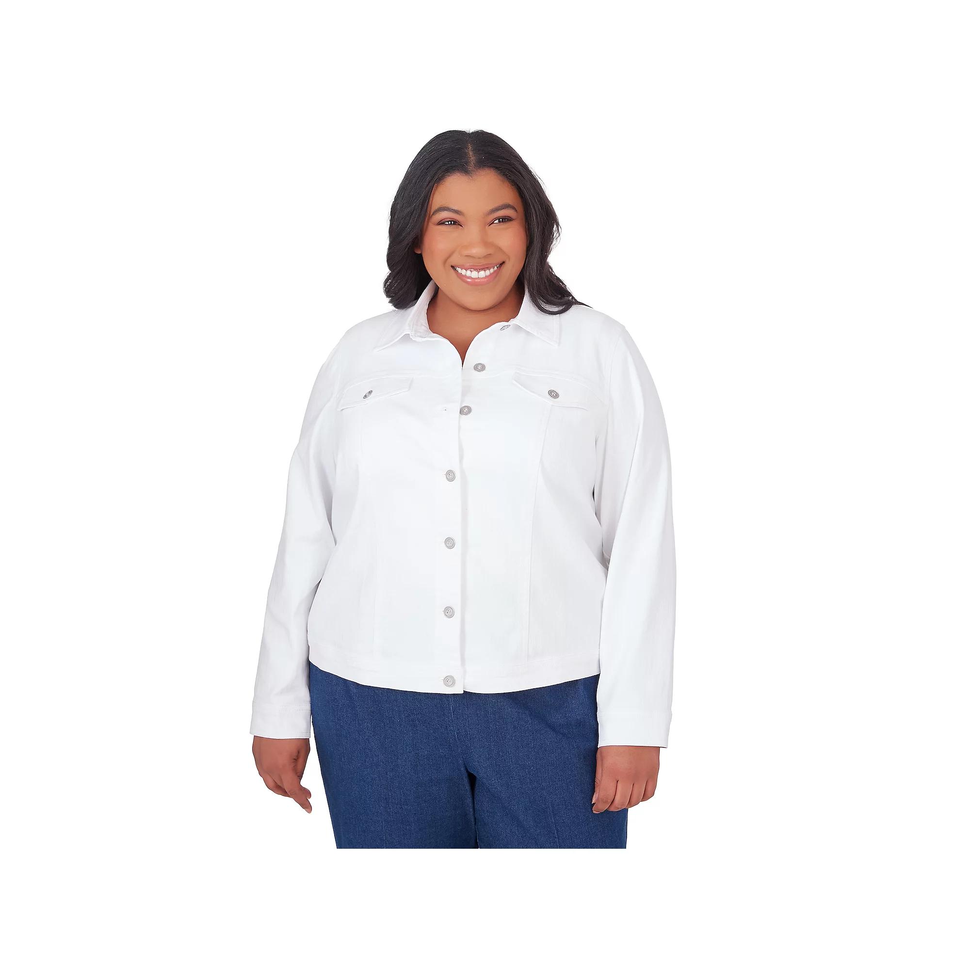 Plus Size Alfred Dunner Classic Fit Denim Jacket, Women's, Size: 2XL, Light Blue Product Image