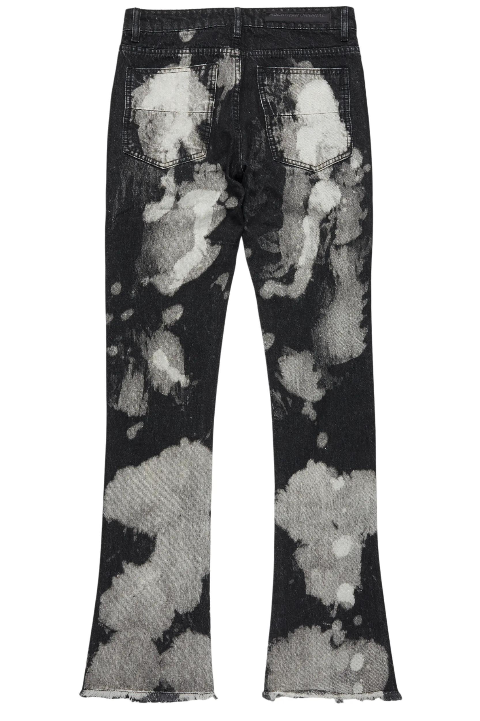 Stig Black Bleach Stacked Flare Jean Male Product Image