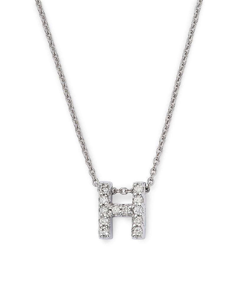 Womens Tiny Treasures 0.08 TCW Diamond & 18K White Gold Initial Necklace Product Image