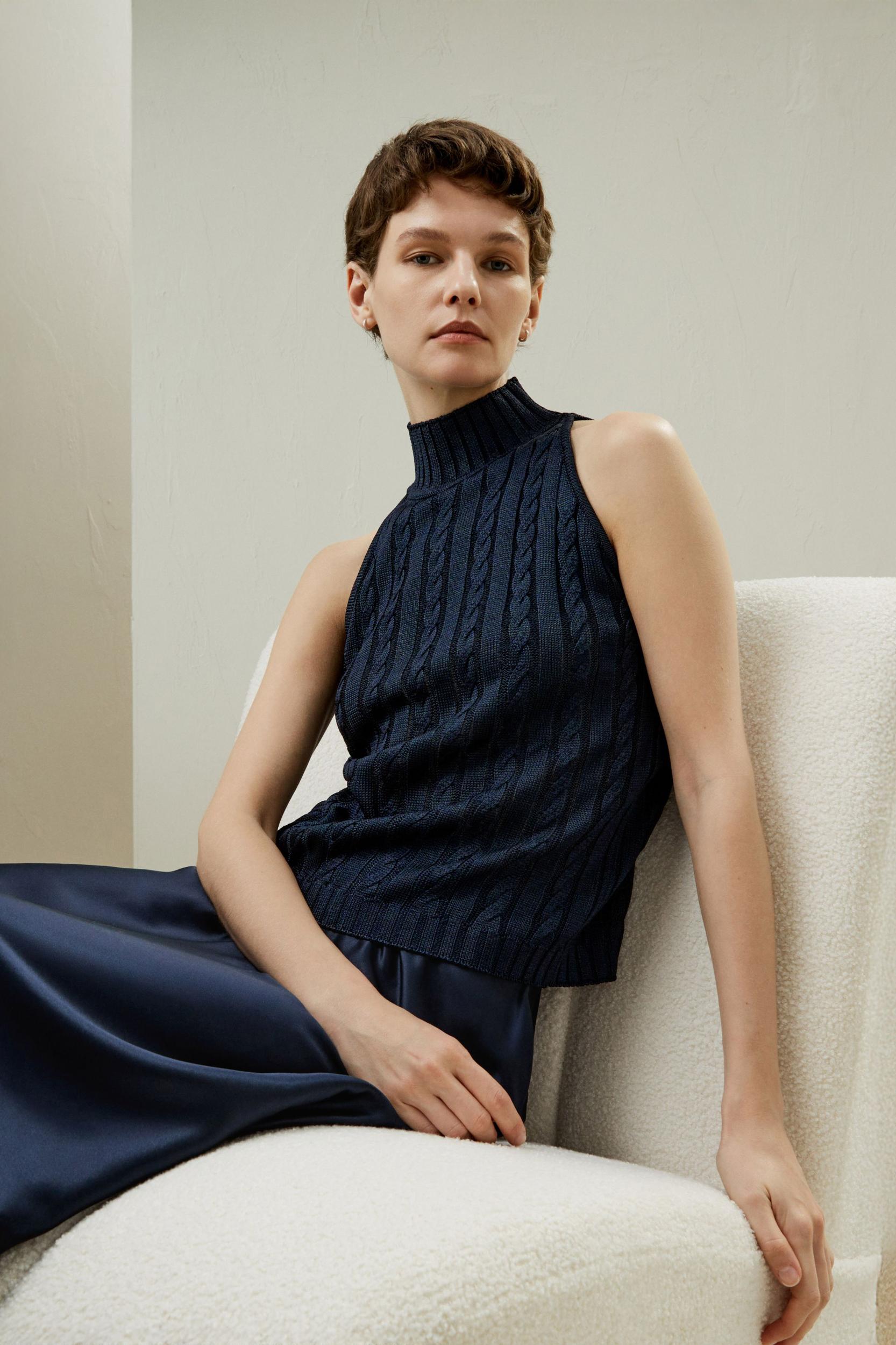 Wild Silk Sleeveless Sweater Product Image