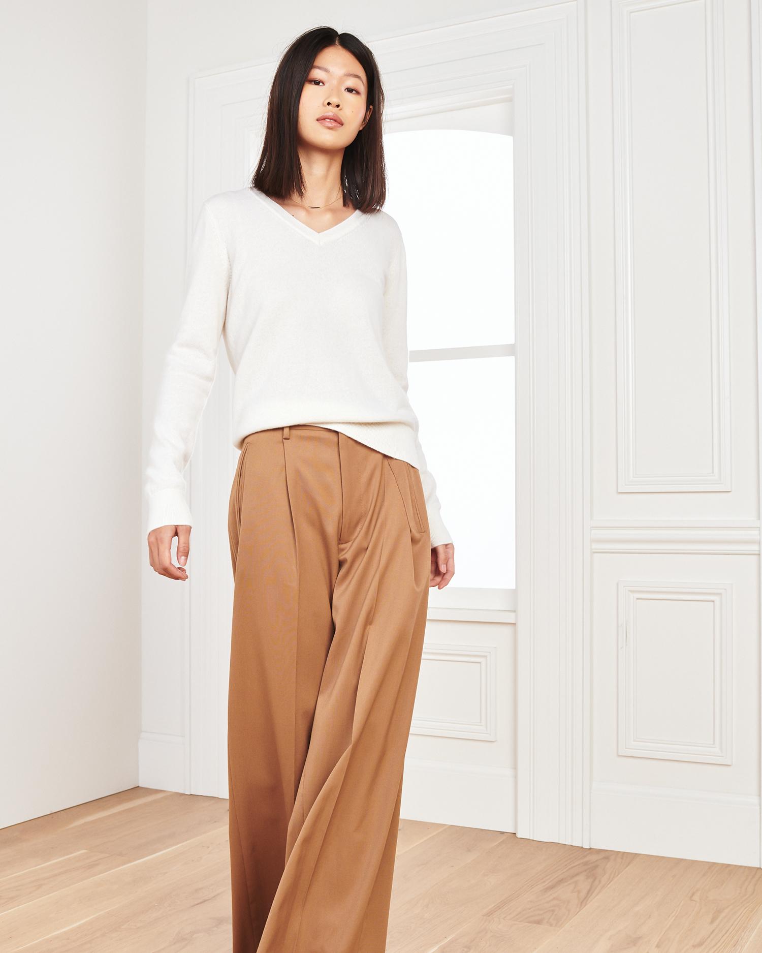 Quince | Women's Mongolian Cashmere V-Neck Sweater Size XL Product Image