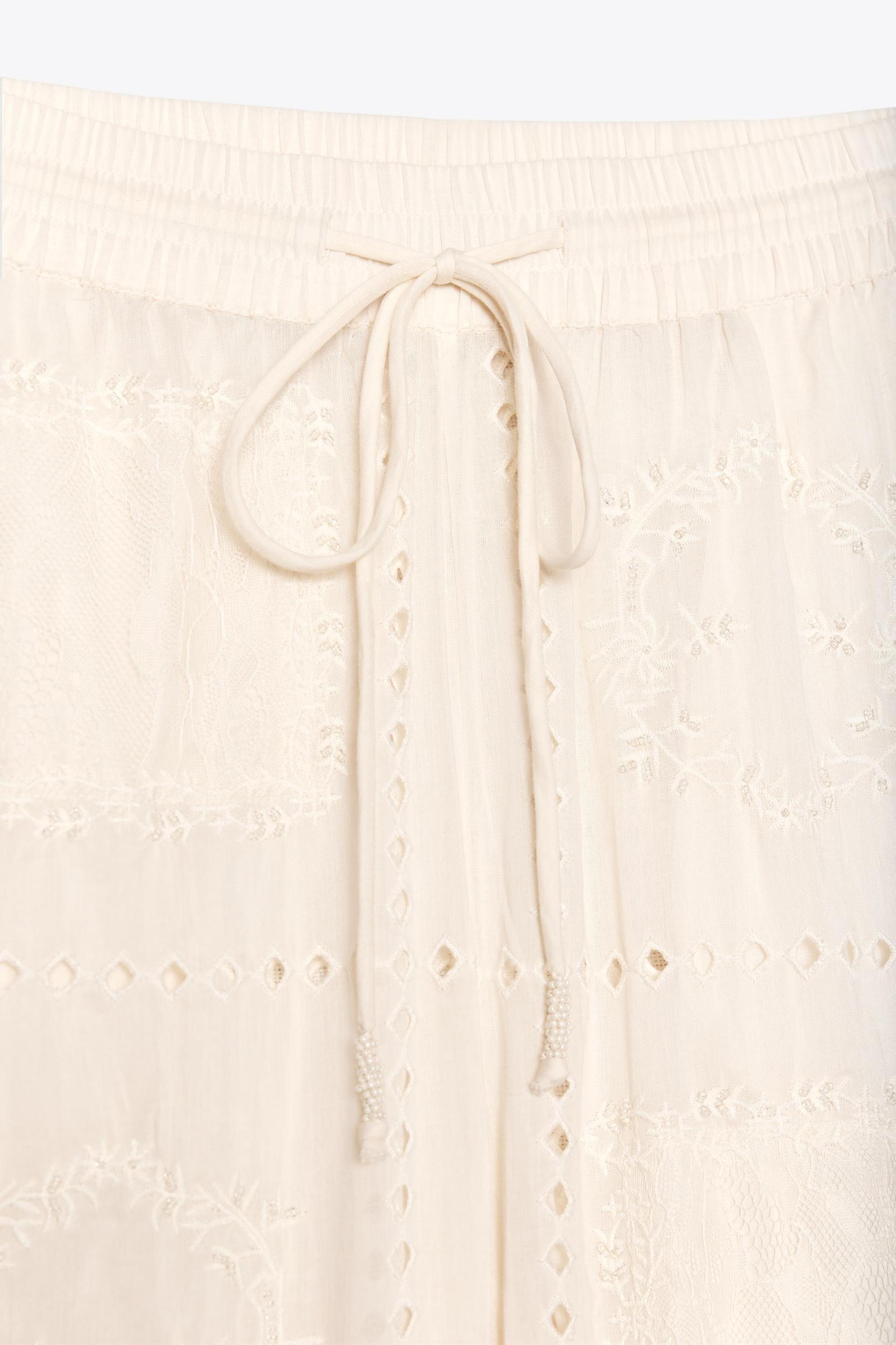 EMBROIDERED PAJAMA PANTS ZW COLLECTION Product Image