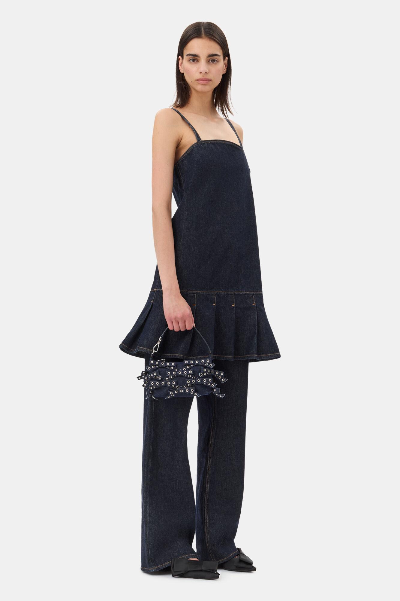 Dark Blue Denim Small Butterfly Pouch Bow Bag Product Image