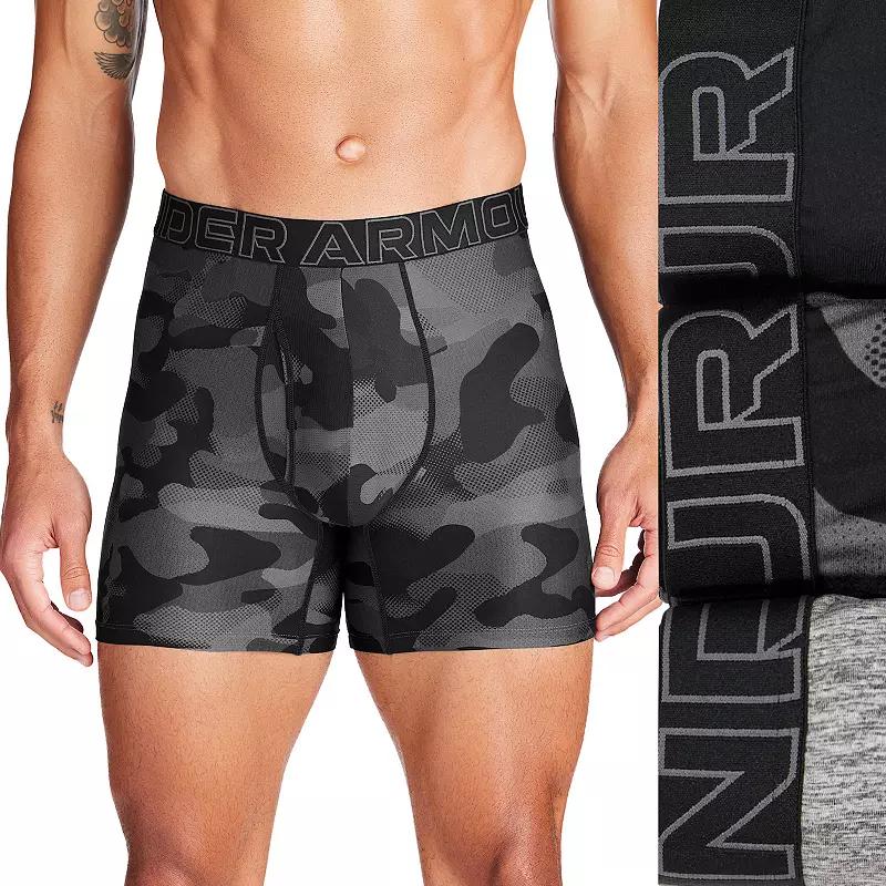 Men's Under Armour 3-pack Performance Tech Printed 6-in. Boxer Briefs,  Product Image