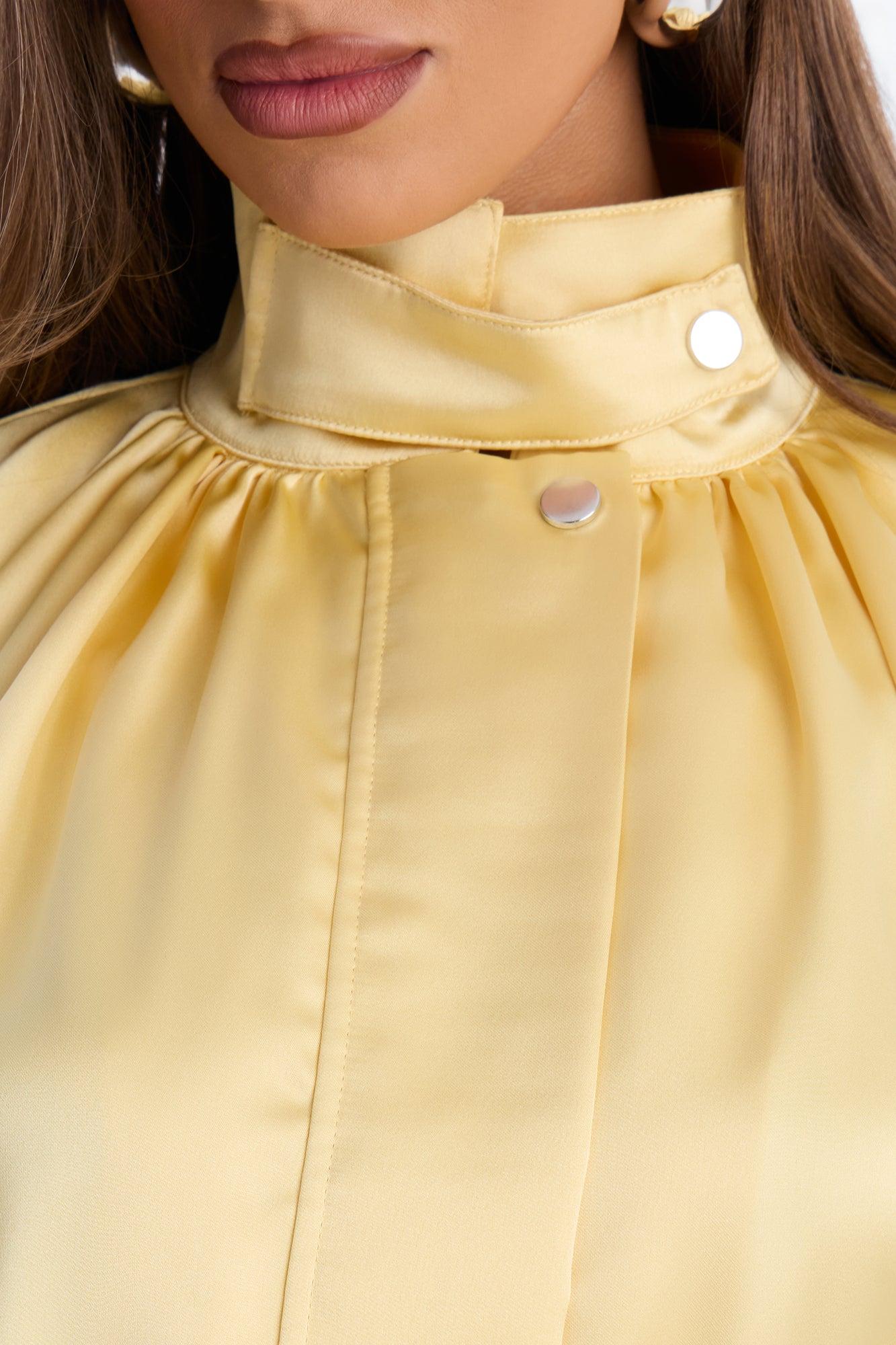 Sia Satin Collar Romper - Yellow Female Product Image