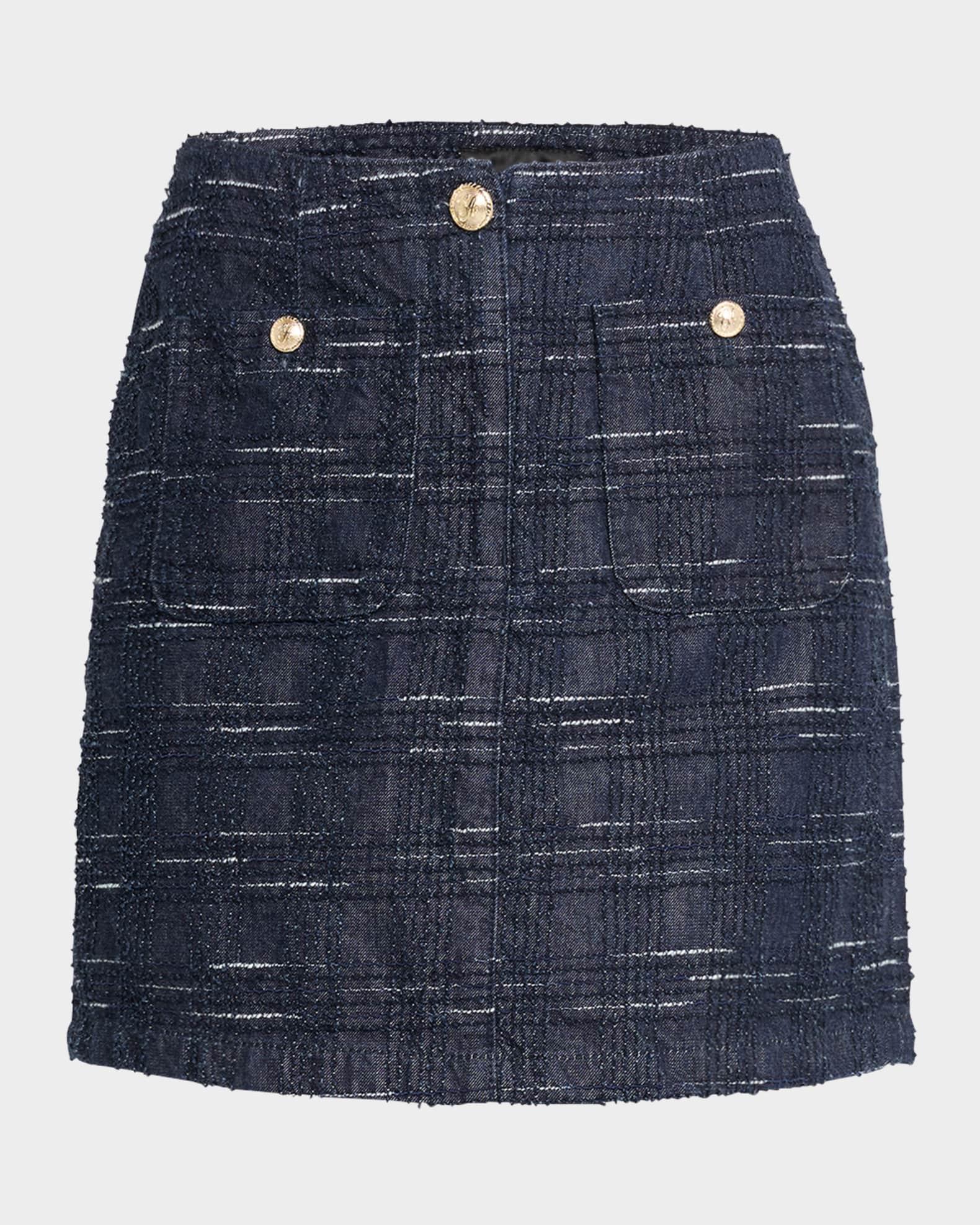 Denim Jacquard Mini Skirt Product Image