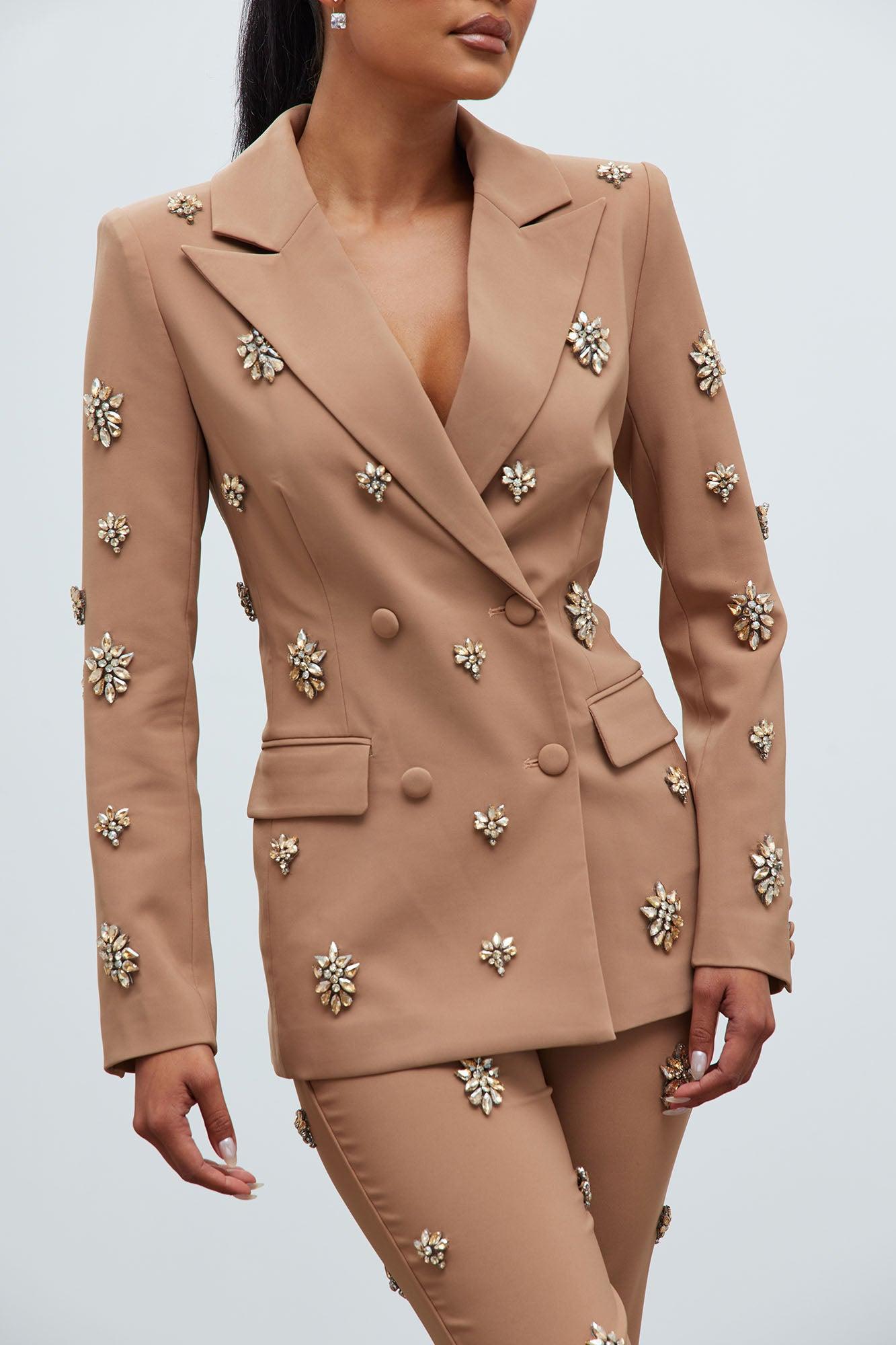 Verona Embellished Jacket - Mocha Product Image