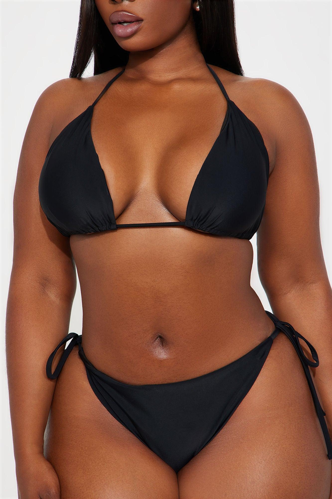 Vacations On The Sand 3 Piece Bikini Set - Black/White Product Image