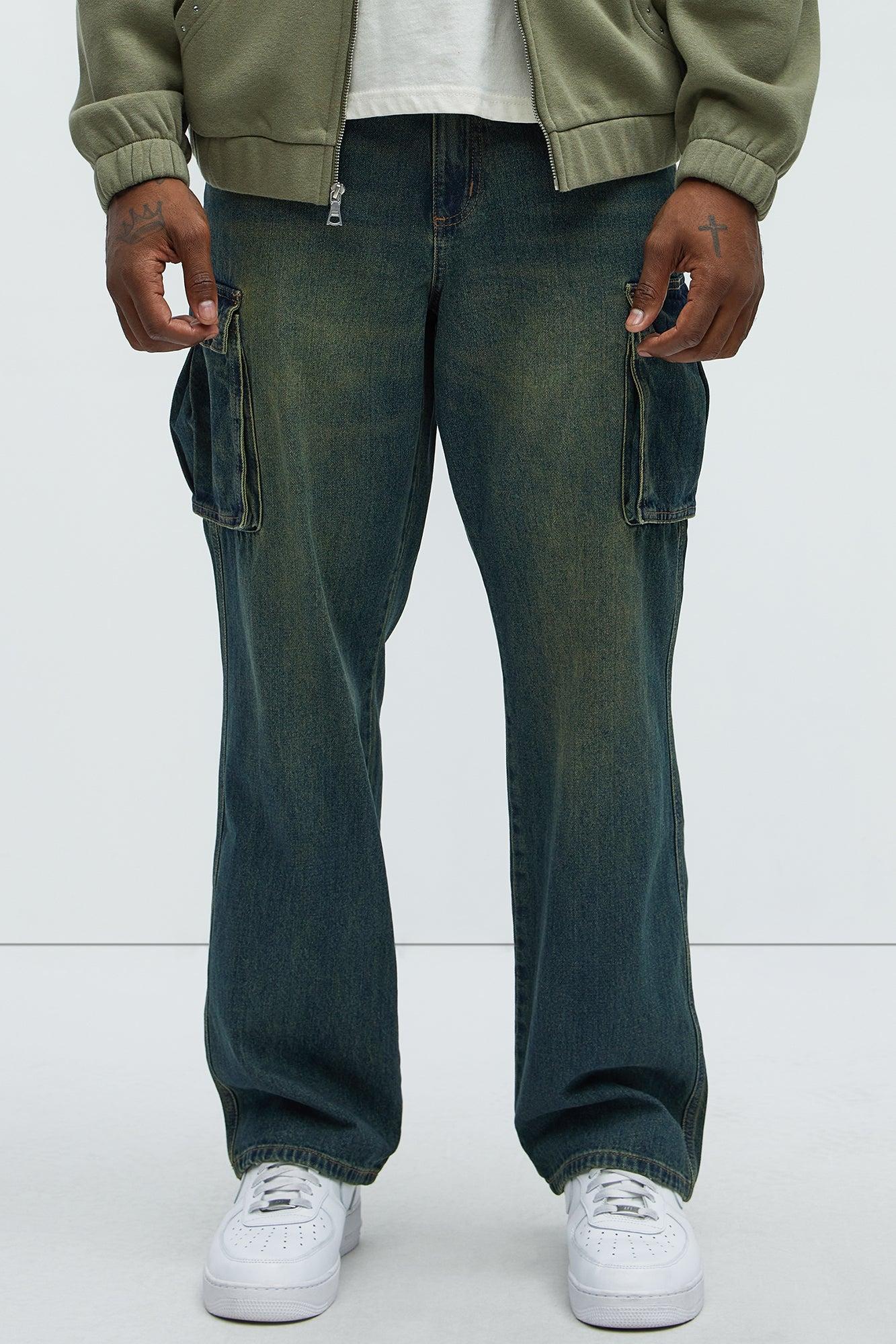 Tanner Straight Cargo Jeans - Vintage Blue Wash Product Image