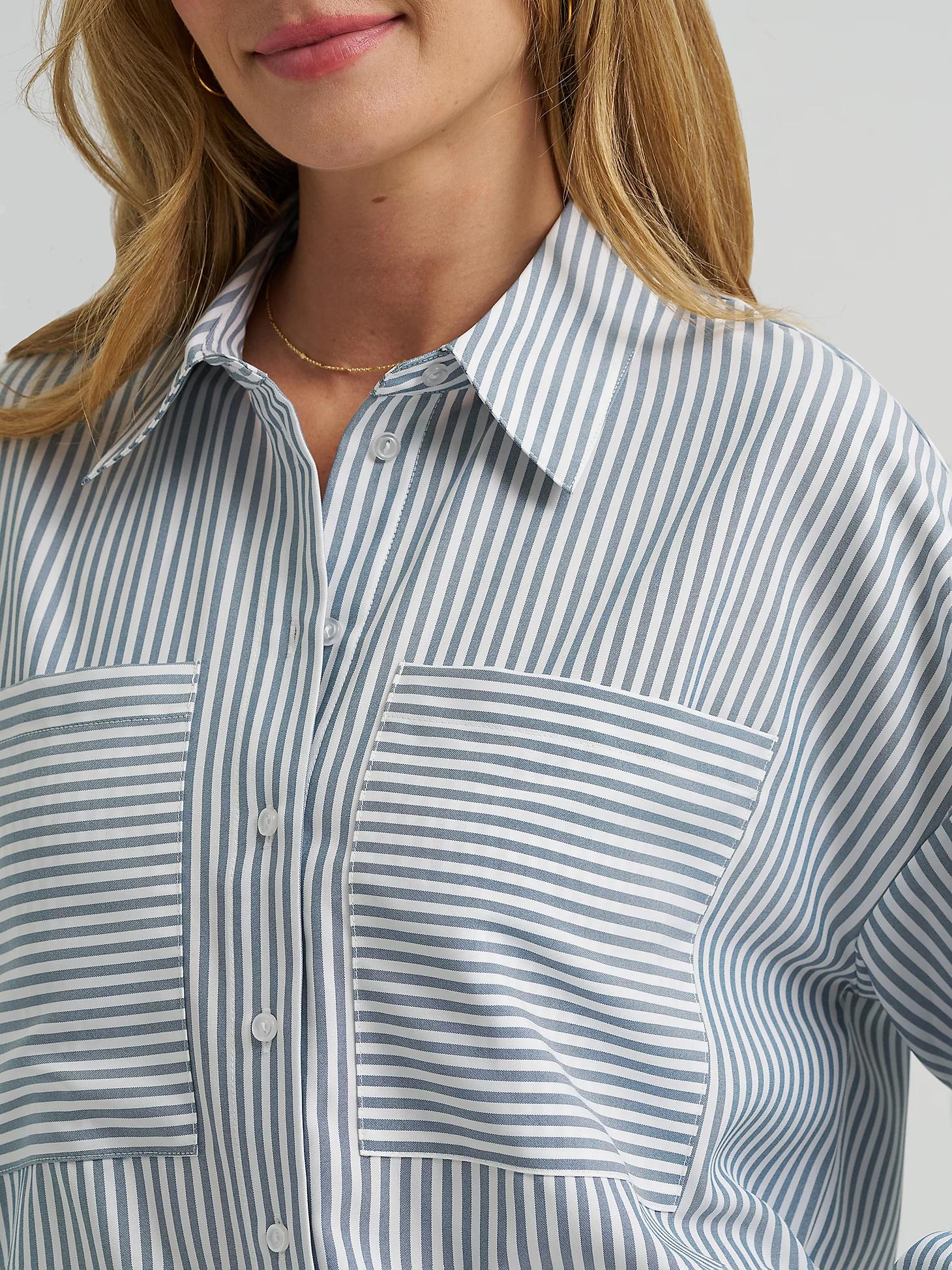 Women's Striped Crop Button Down Shirt | Women's Tops & Tees | Lee® Product Image