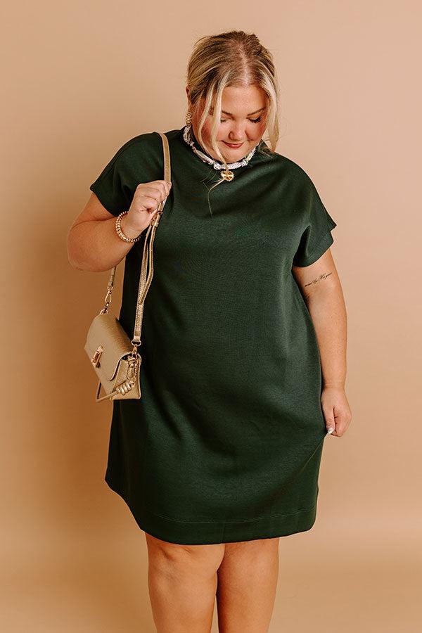 City Sleek Mini Dress in Hunter Green Curves Product Image