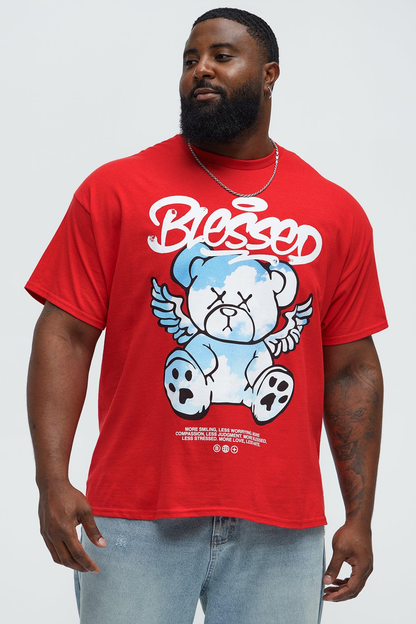 Blessed Bear Short Sleeve Crew Neck T shirt - Red Product Image