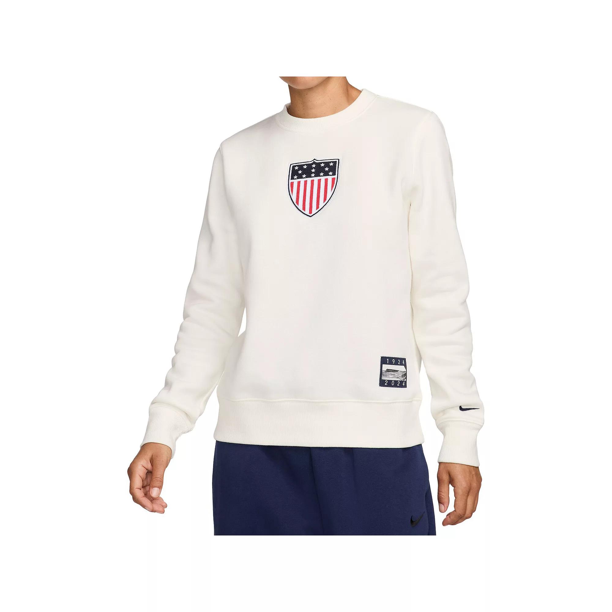 Women's Nike White Team USA Phoenix Fleece 1924 Pack Pullover Sweatshirt, Size: Large, Usa White Product Image