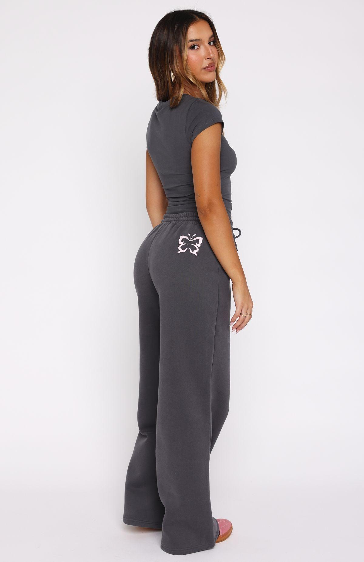 Lucky Thirteen Audrina Wide Leg Sweatpants Volcanic Product Image