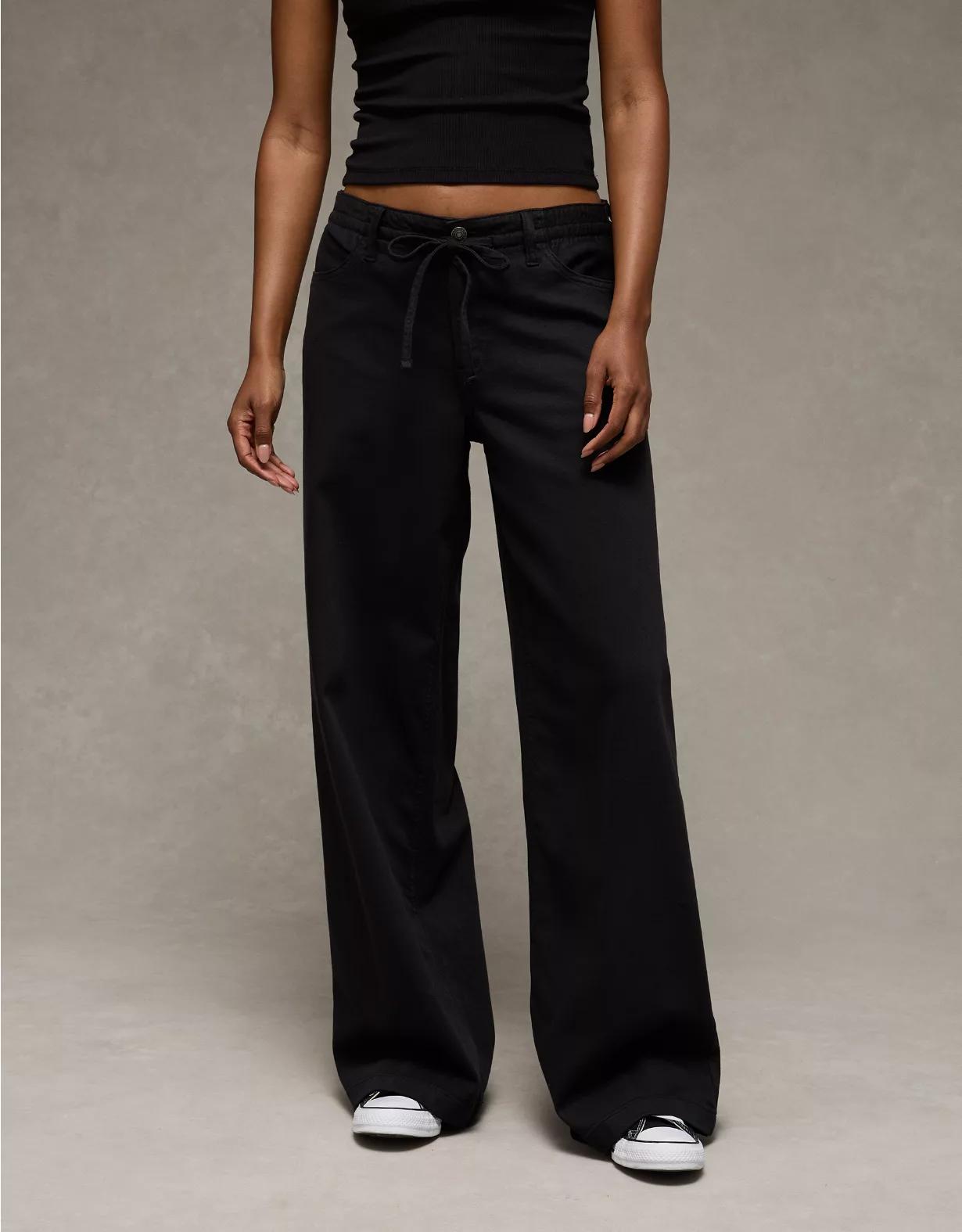 AE Dreamy Drape Stretch Low-Rise Ultra Wide-Leg Pant Product Image