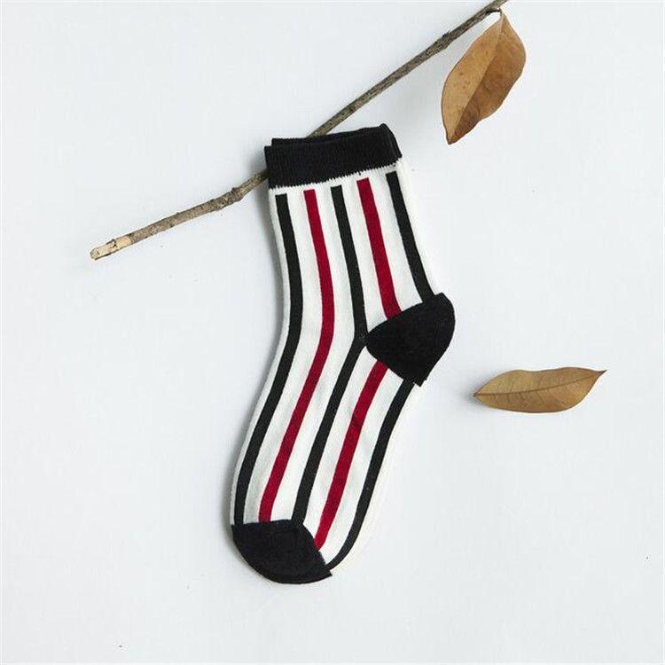 Contrast Color Striped Socks Product Image