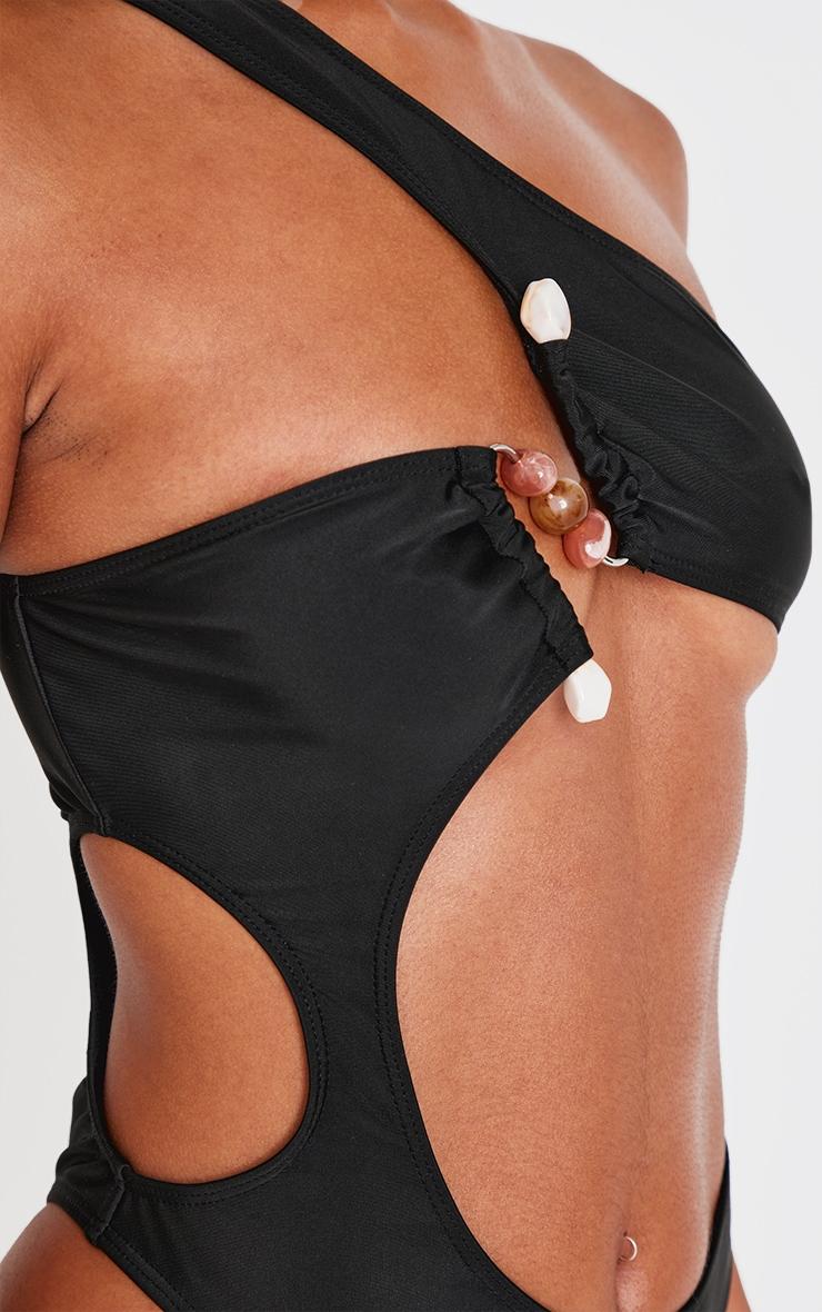 Black Stone Trim Cut Out Swimsuit Product Image