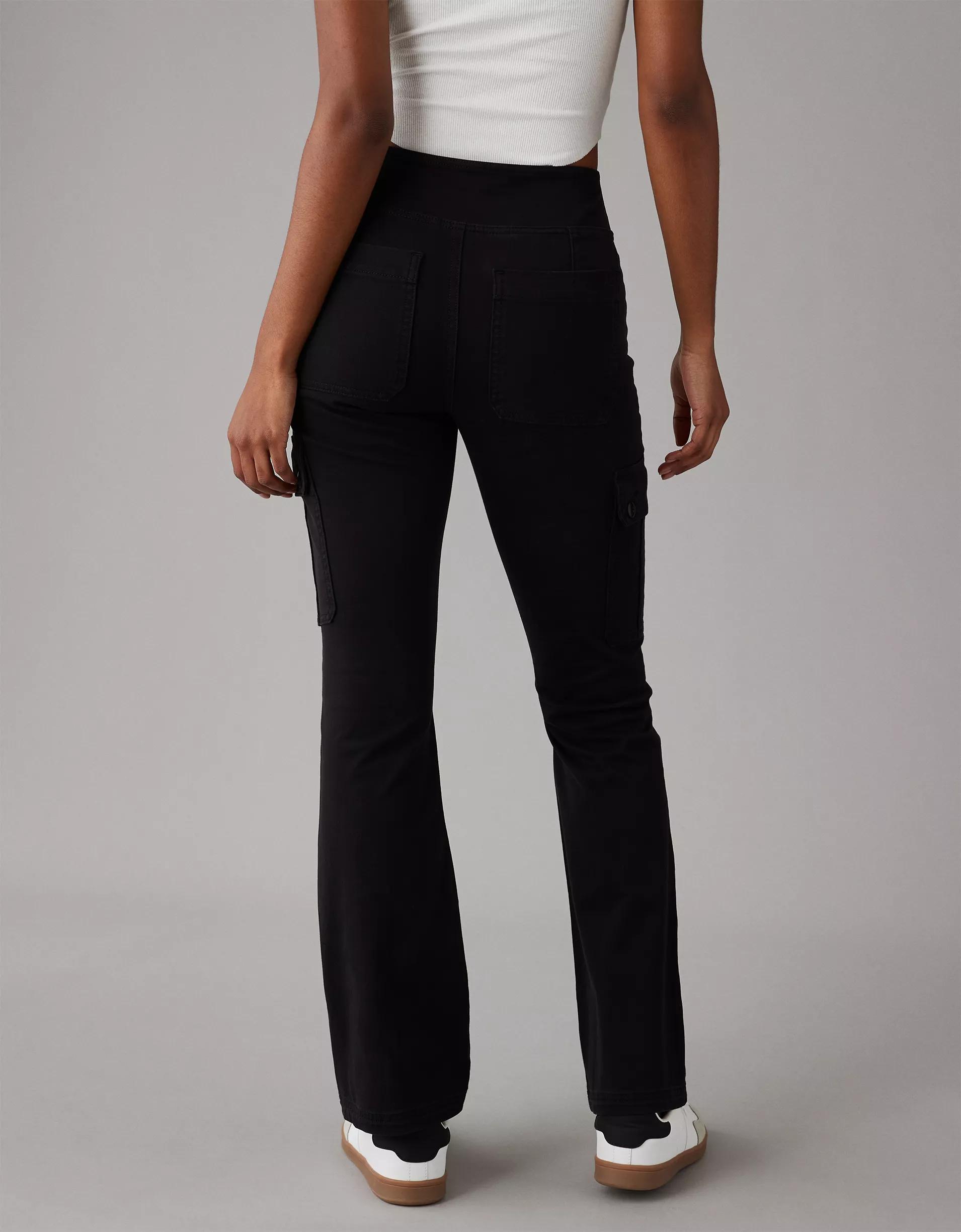 AE Stretch Pull-On High-Waisted Kick Bootcut Cargo Pant Product Image