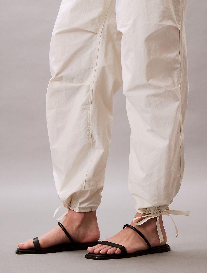 Calvin Klein Womens Crinkle Nylon Parachute Pants - White Product Image