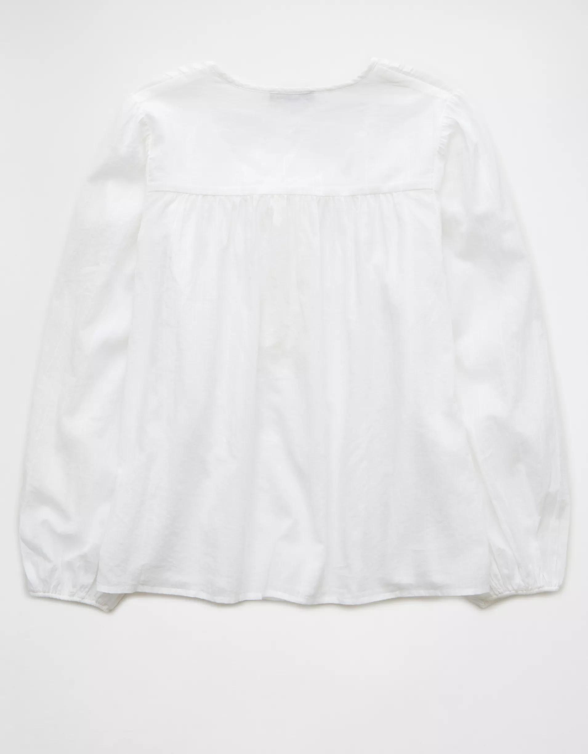 AE Long-Sleeve Breezy Boho Blouse Product Image