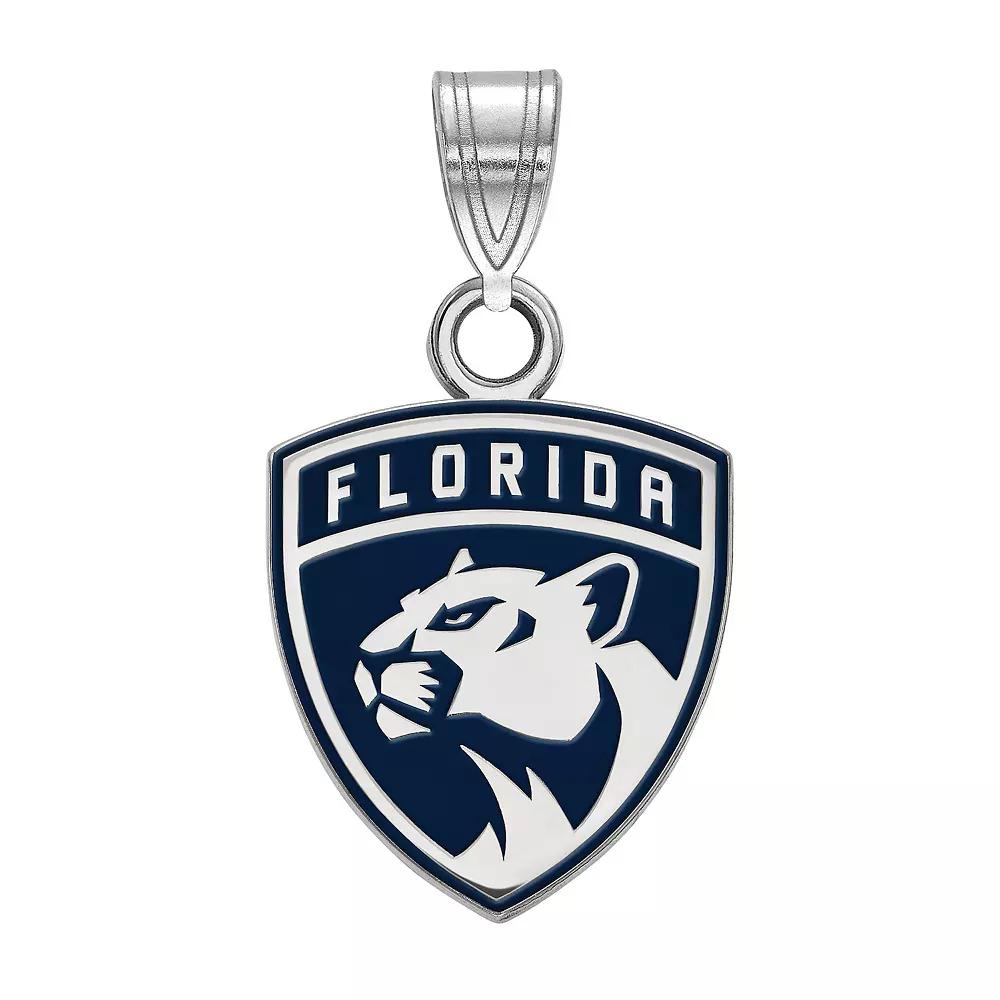 LogoArt Florida Panthers Sterling Silver Small Enamel Logo Pendant, Women's, Size: 13MM Product Image