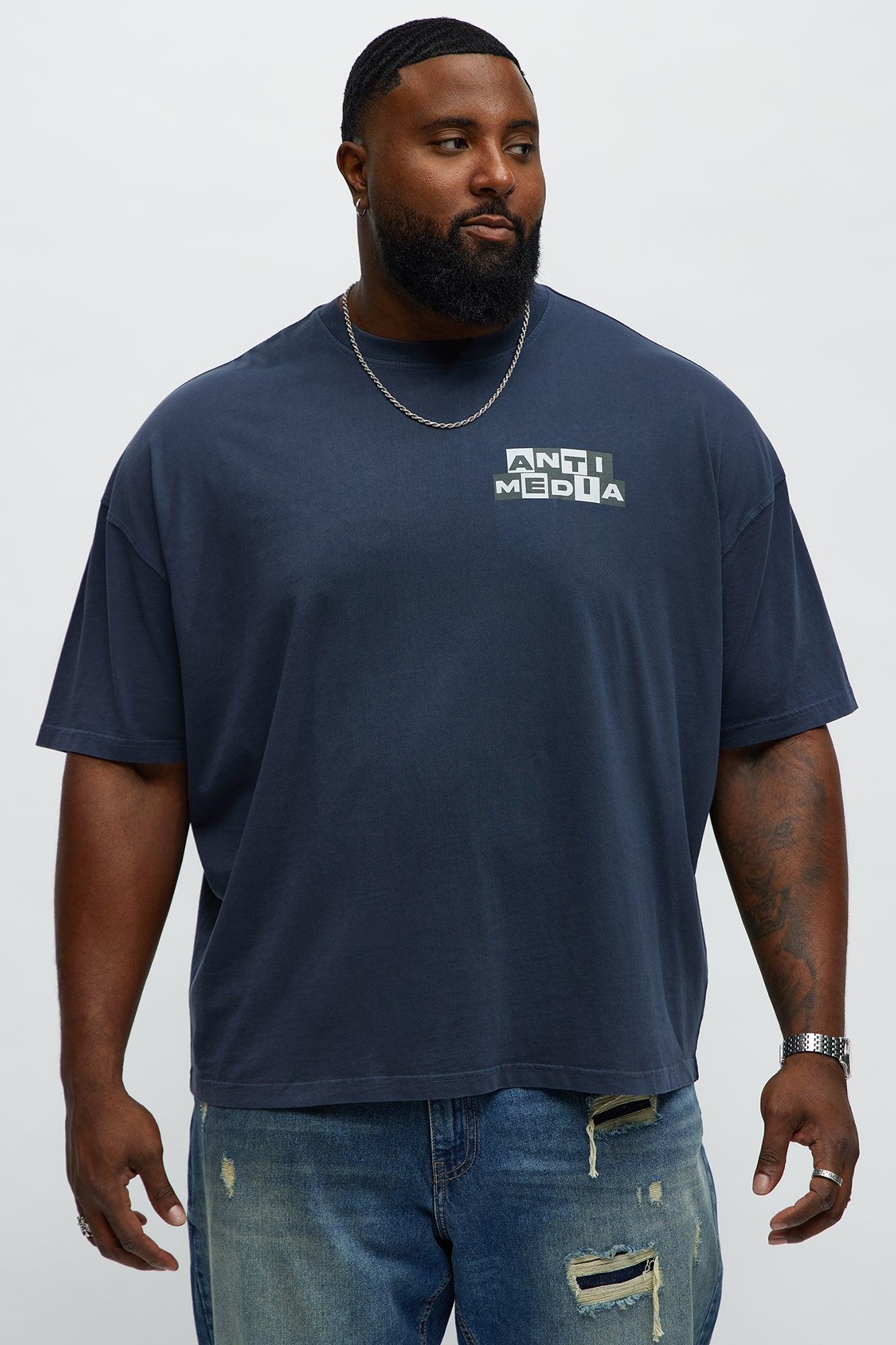 Anti Media Oversized Short Sleeve Tee - Navy Product Image