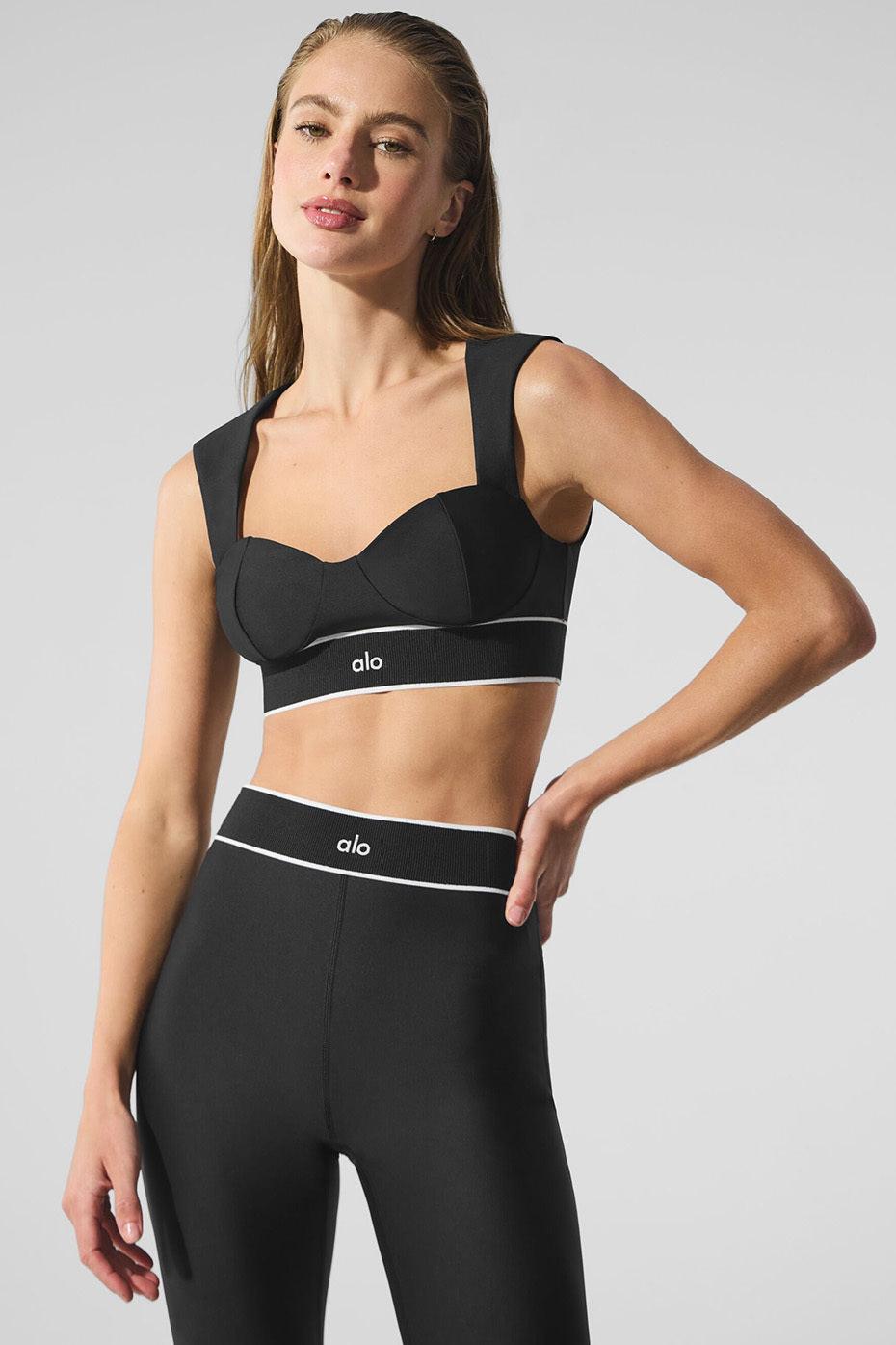 Airlift Alignment Bra - Black/White Product Image