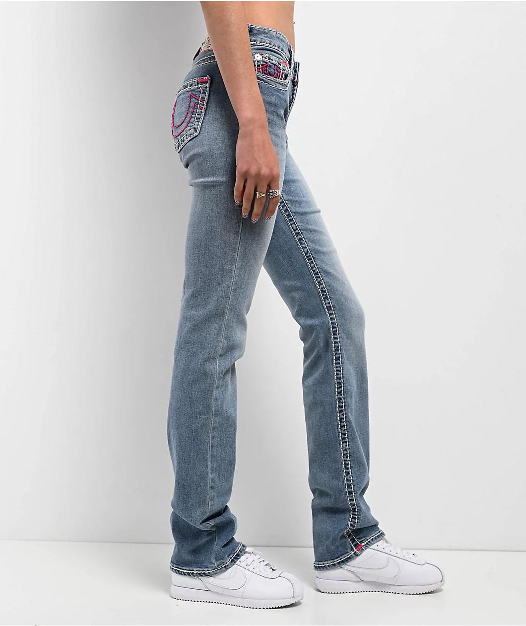 True Religion Billie Super T Peak Spot Mid Rise Jeans Product Image