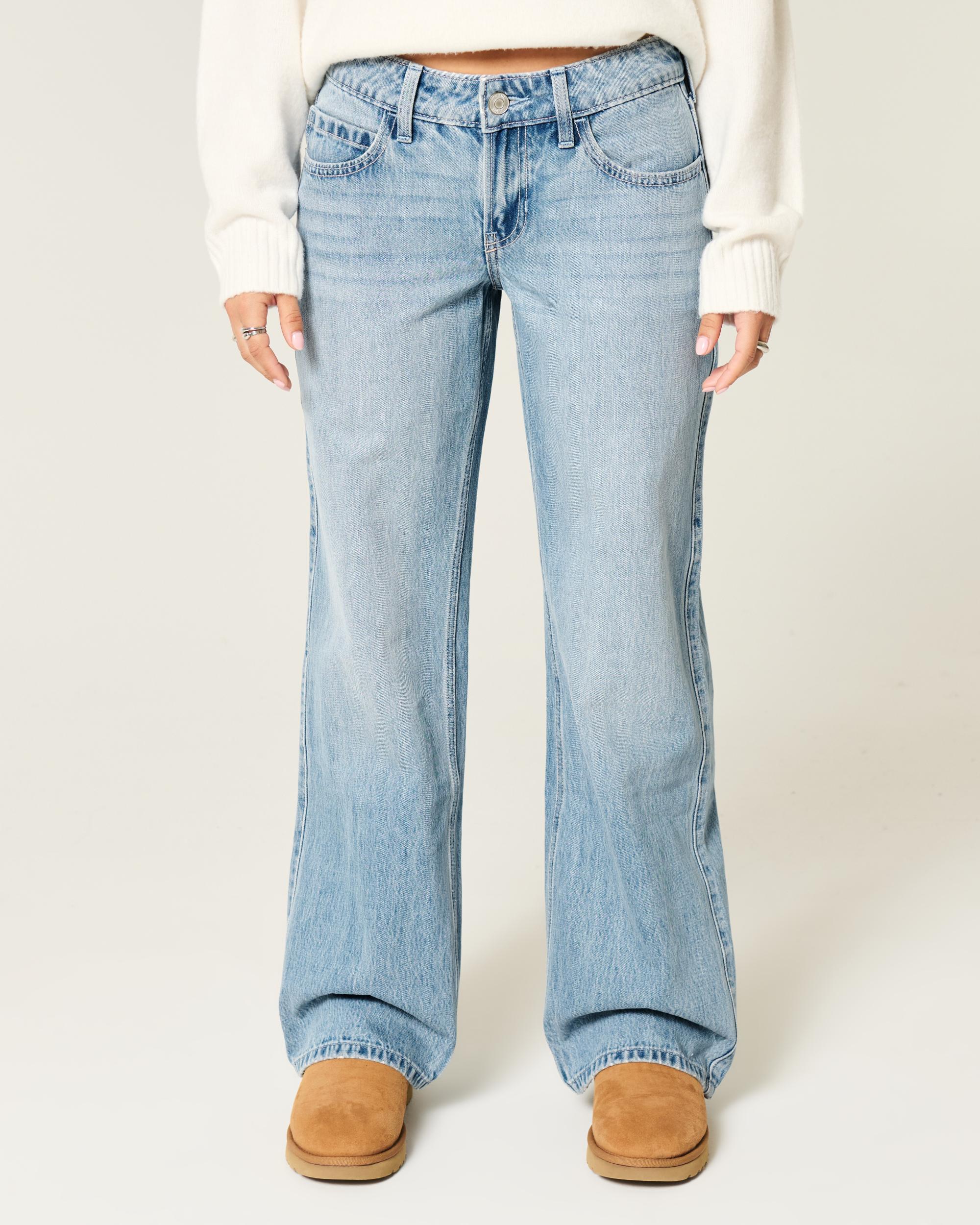 Low-Rise Medium Wash Baggy Jeans Product Image