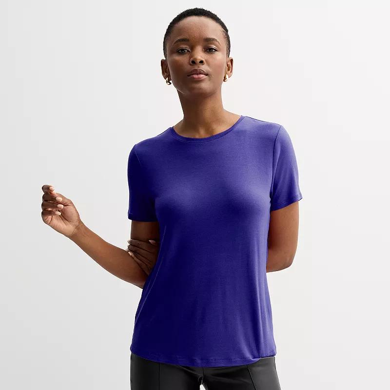 Women's Nine West Essential Crewneck Tee, Size: XL, Nikita Purple Product Image