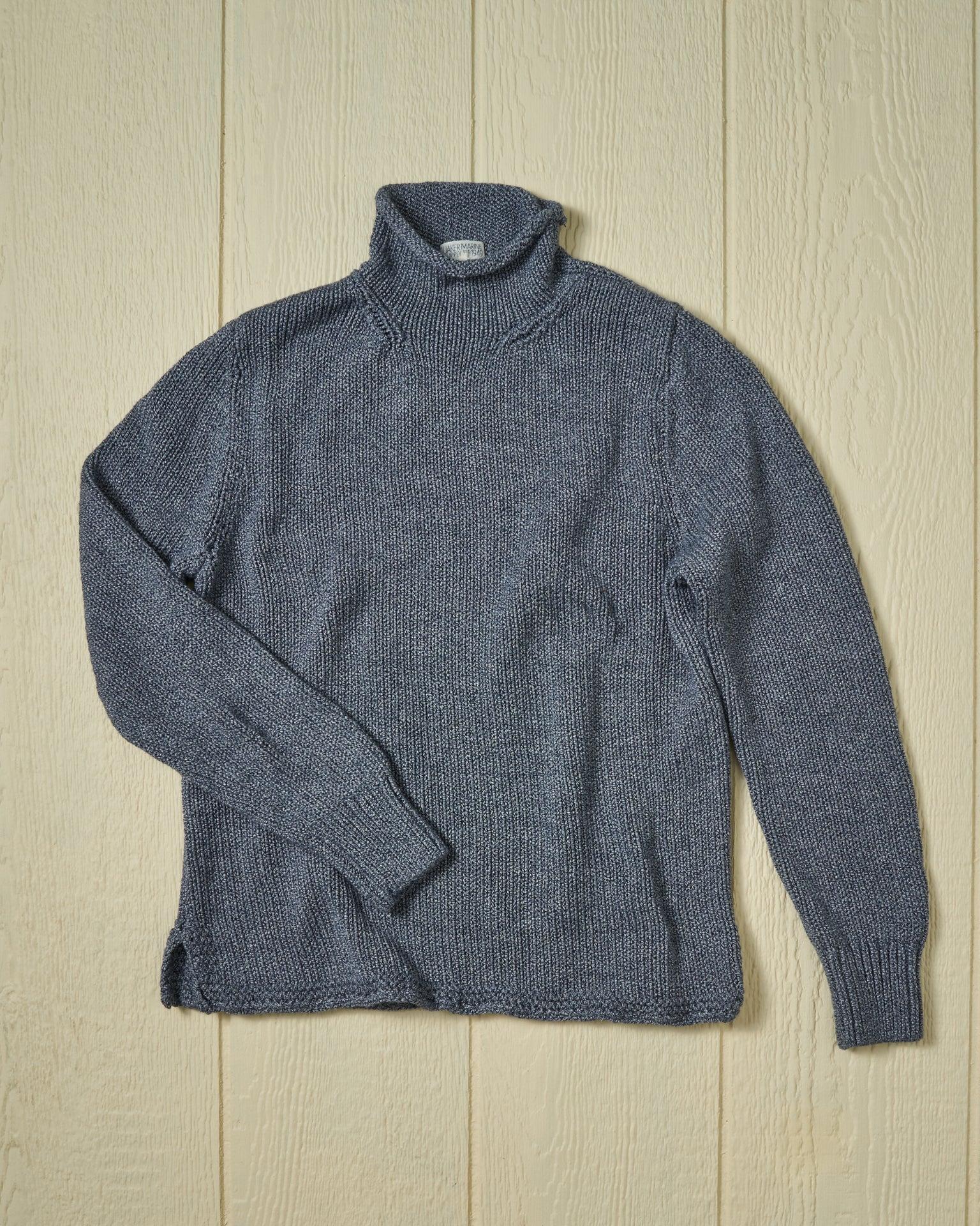 Women's Fisherman's Sweater in Denim Mix Product Image
