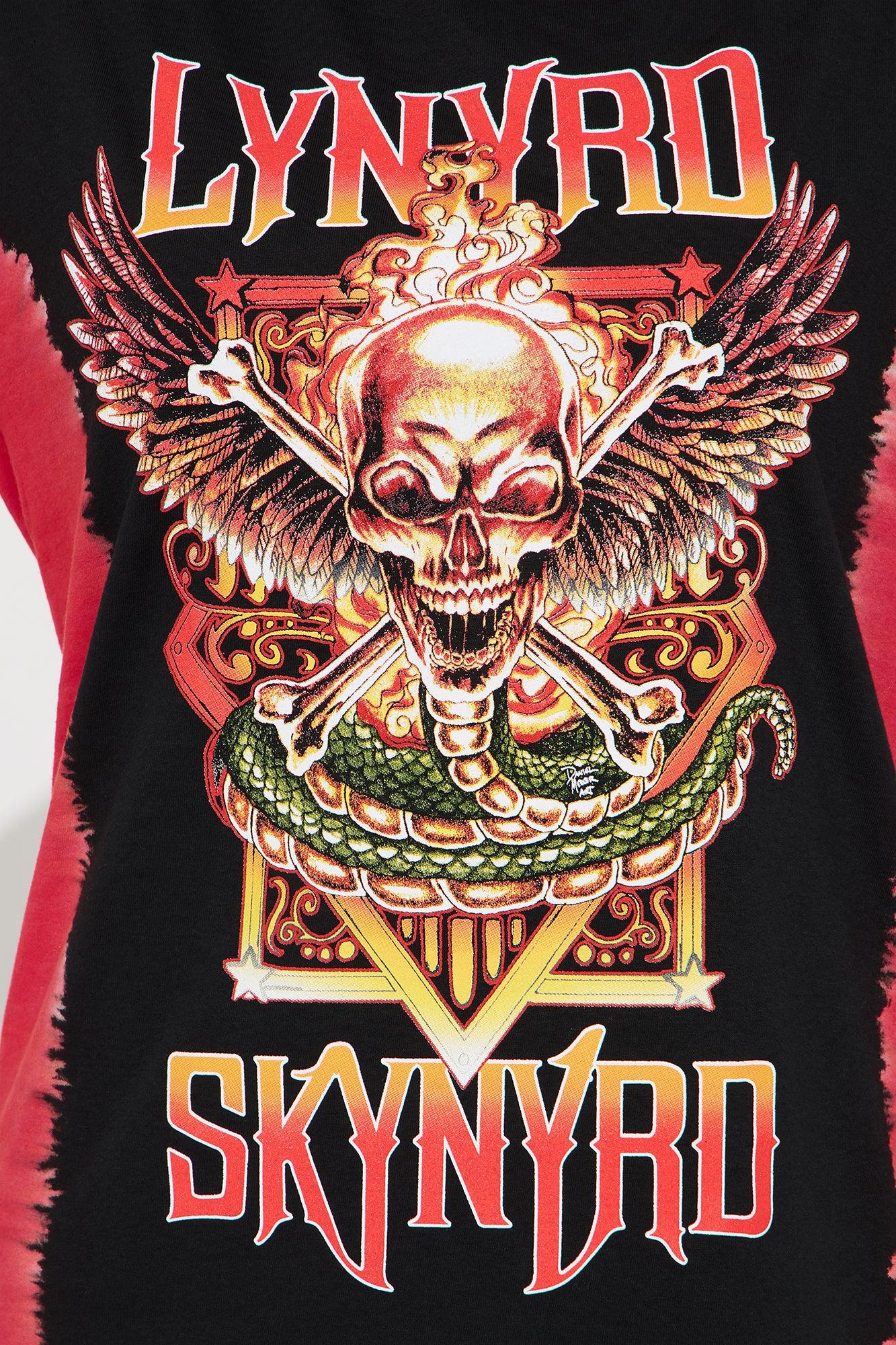 Lynyrd Skynyrd Tie Dye Washed Oversized Tee - Black/Red Product Image