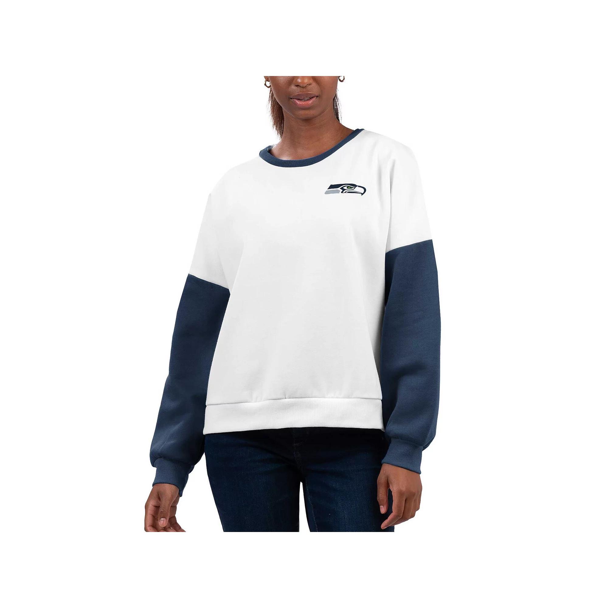 Women's G-III 4Her by Carl Banks White Seattle Seahawks A-Game Pullover Sweatshirt, Size: 2XL Product Image