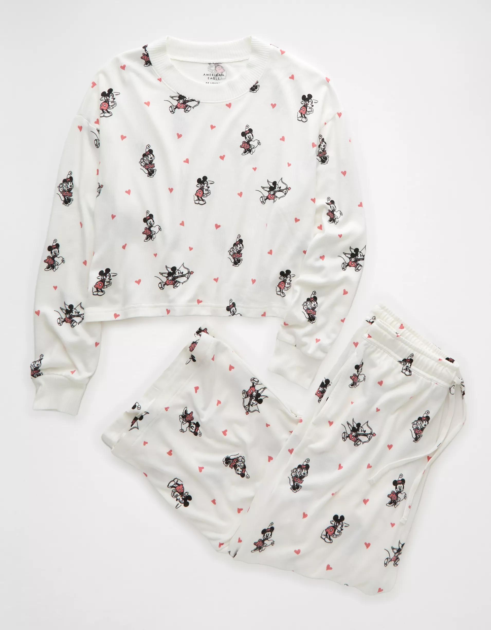 AE Mickey Mouse Valentine's Day Plush Pants PJ Set Product Image