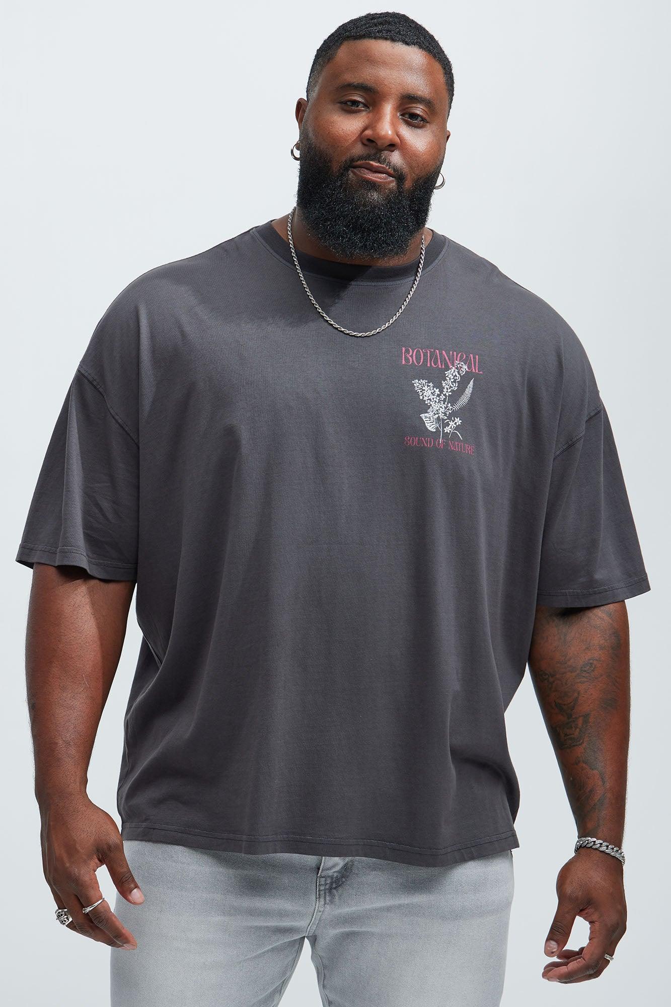Botanical Sound Of Nature Oversized Short Sleeve Tee - Charcoal Product Image