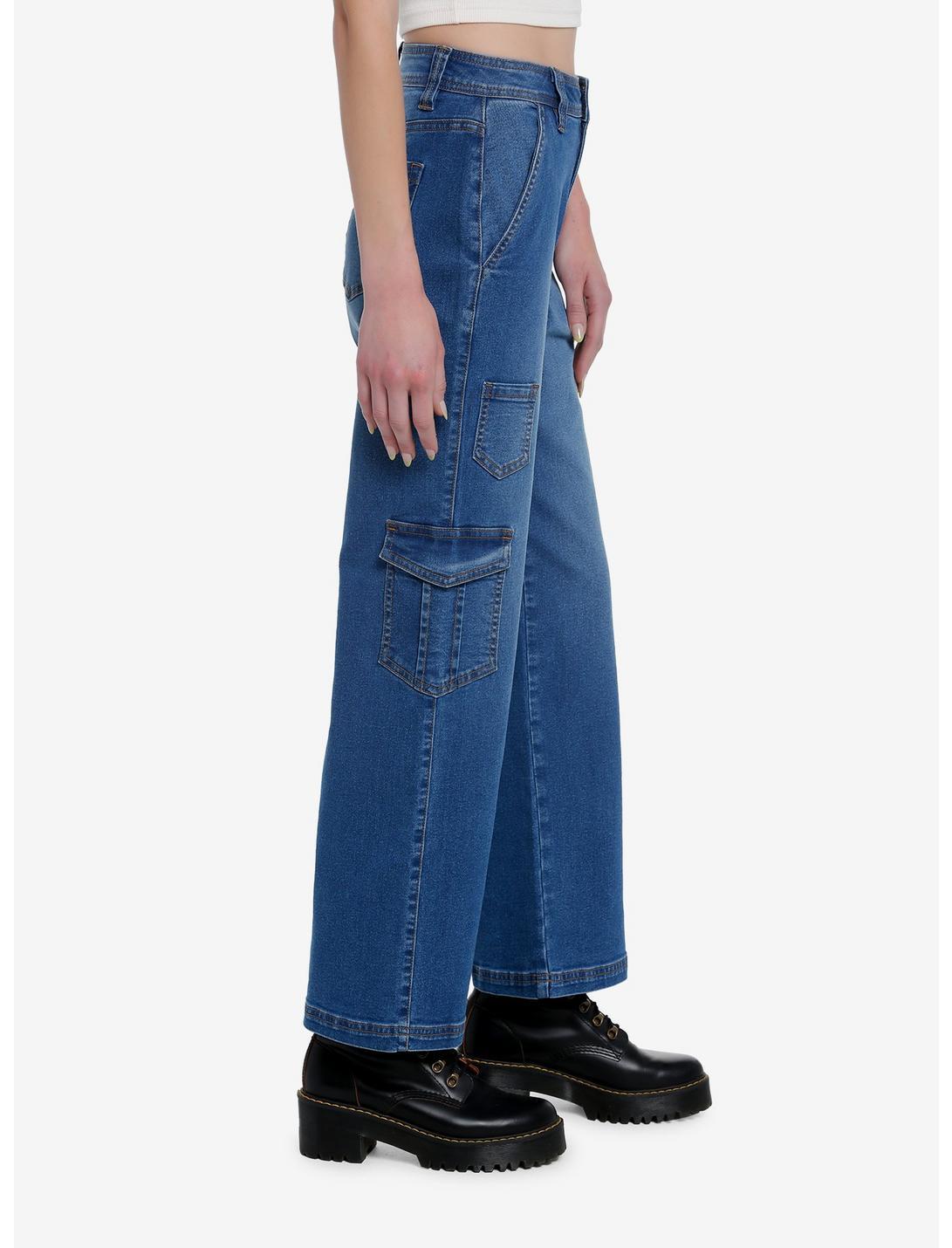 Blue Denim Cargo Pants Product Image