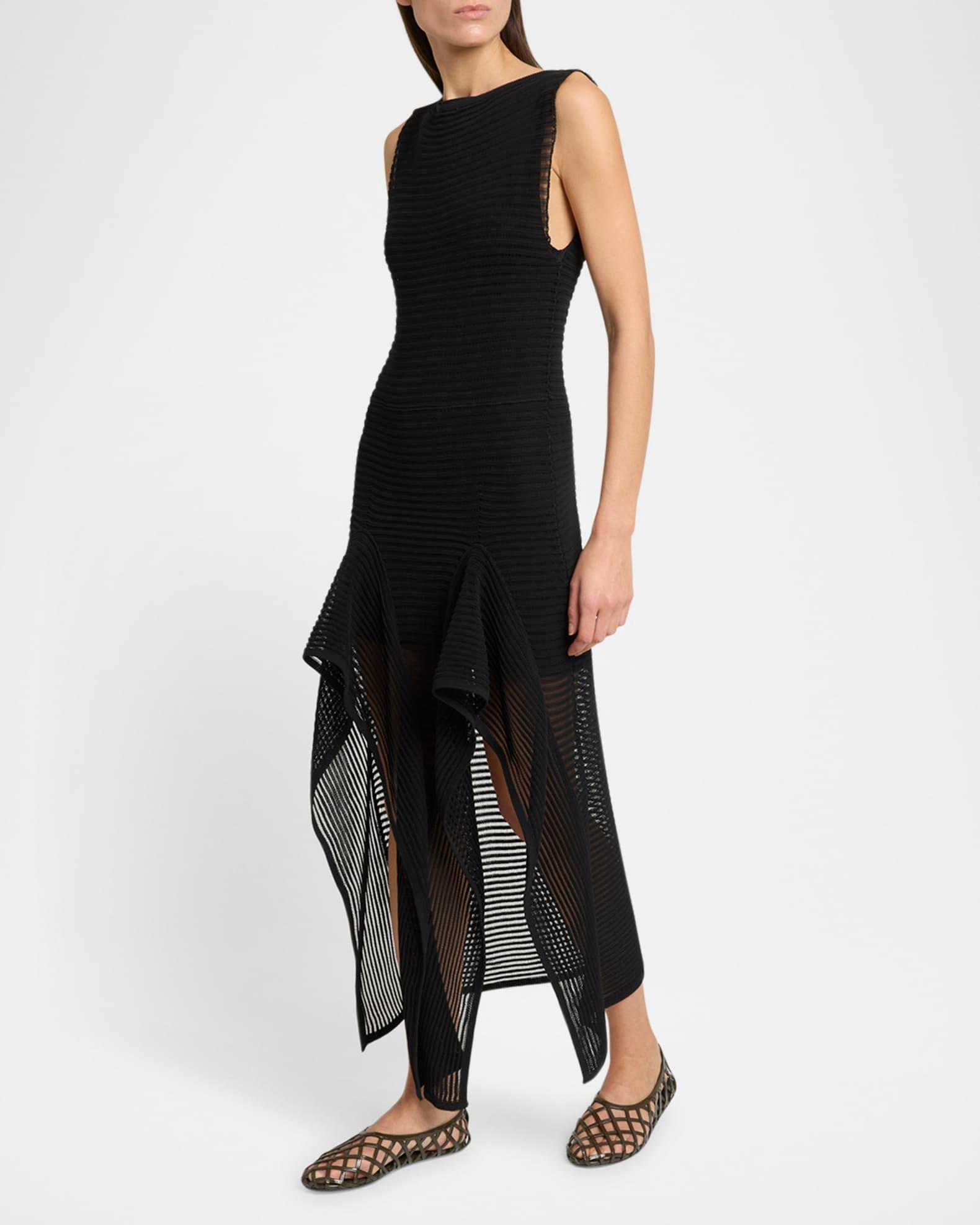 Sleeveless Ruffled Ladder Knit Maxi Dress Product Image